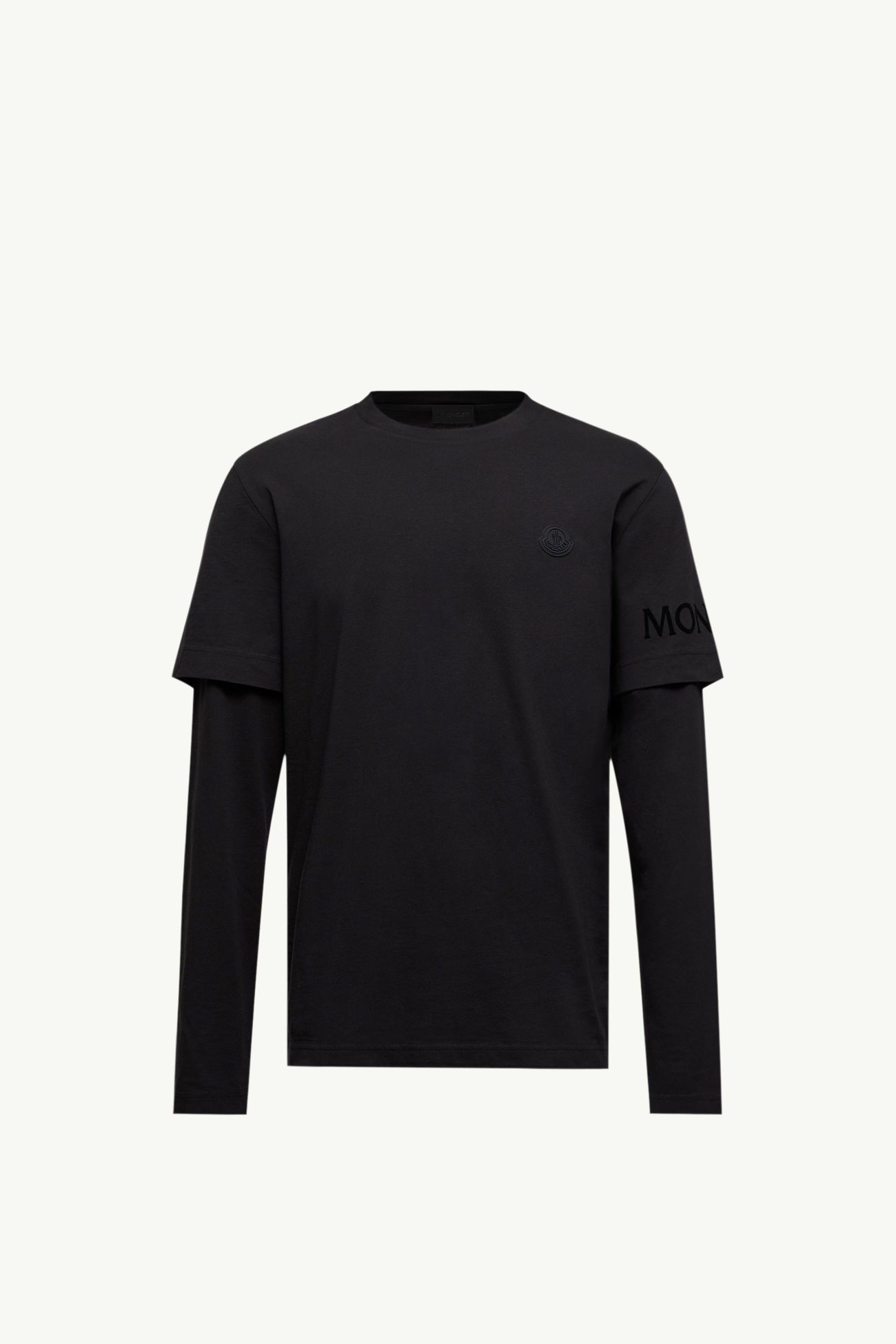 男士双衣袖棉质T恤 男士 黑色 Moncler 2