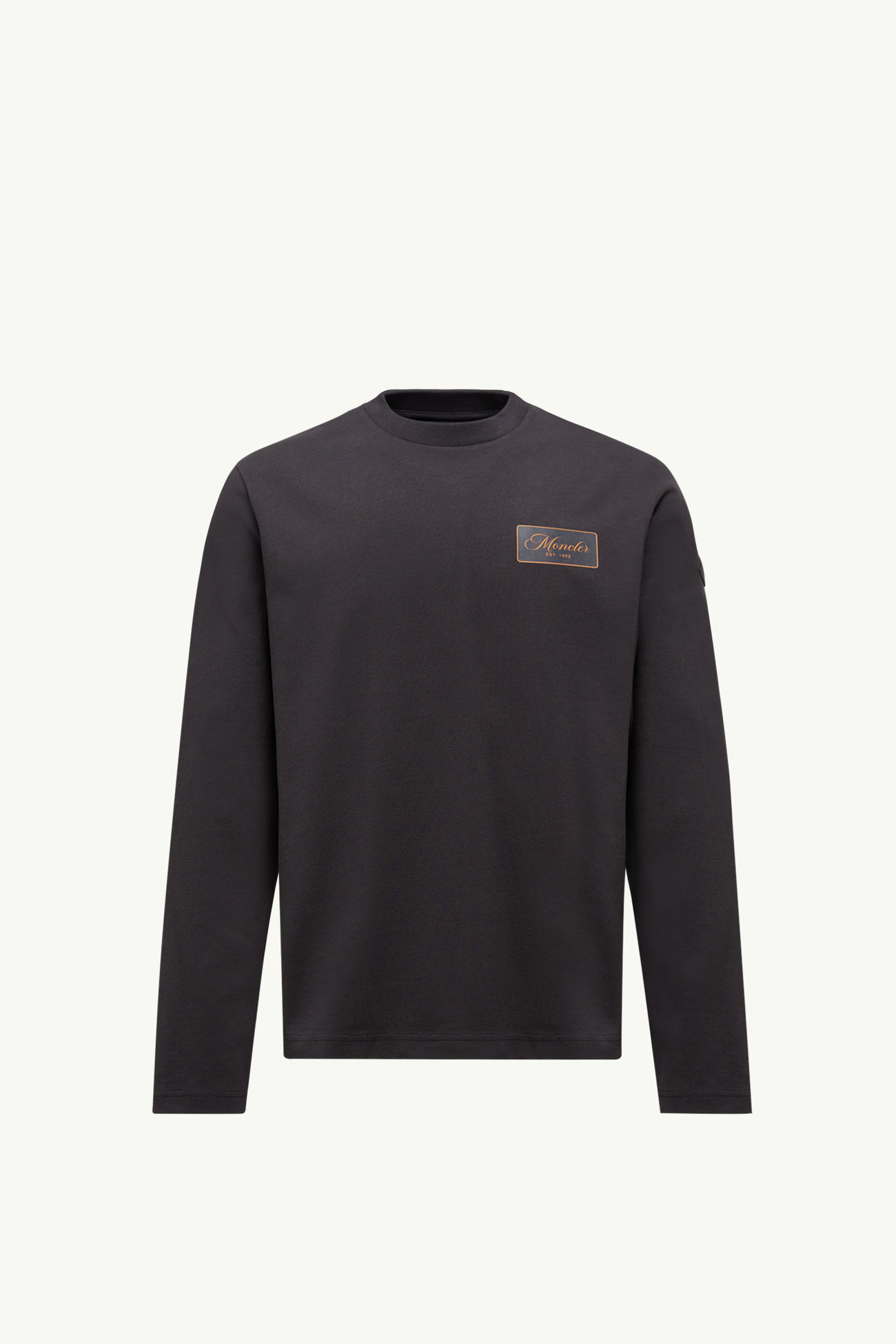 Camiseta de algodón de manga larga con logotipo de dibujos Hombre Negro Moncler 2