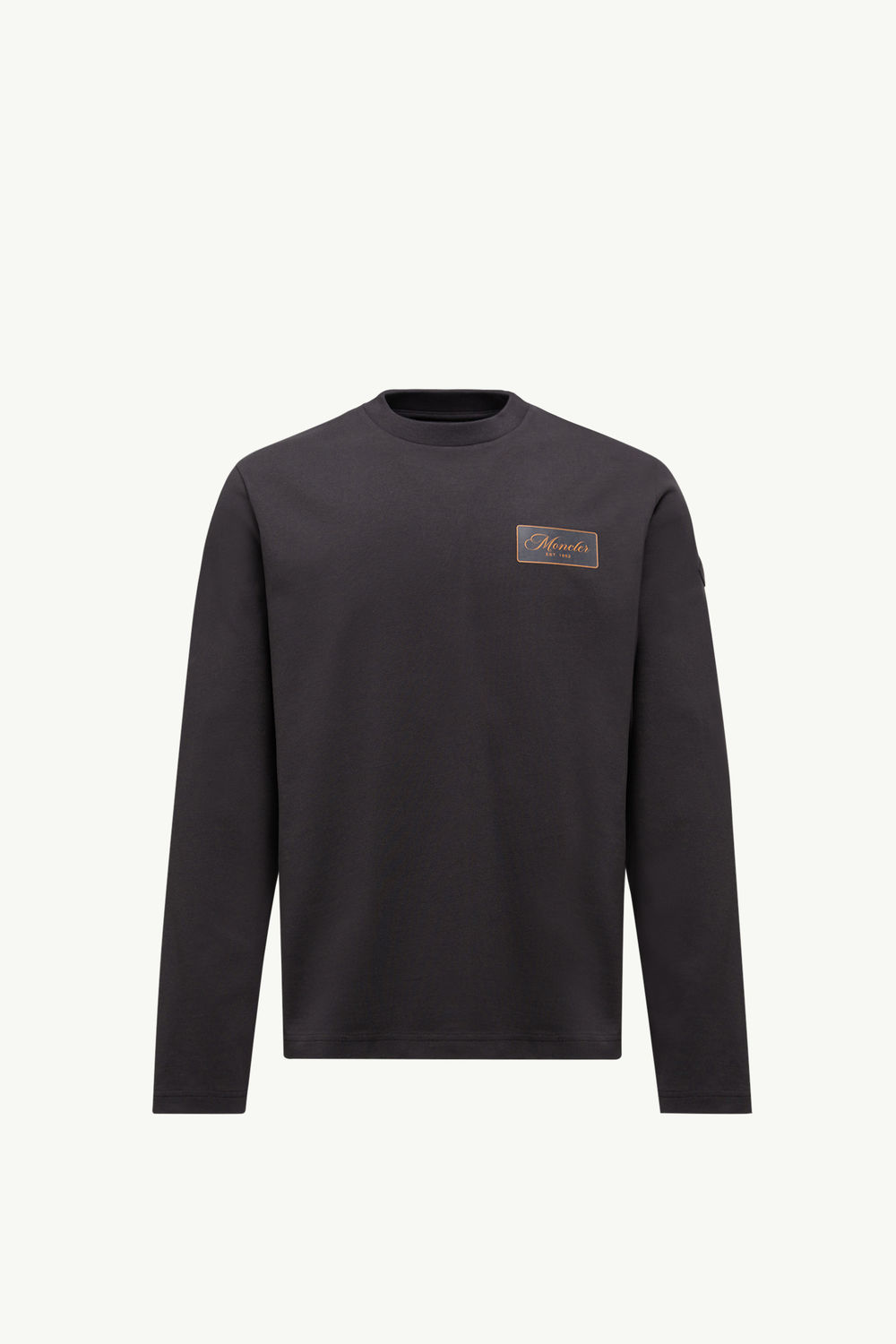 Cartoon Logos Long Sleeve Cotton T-Shirt Men Black Moncler 2