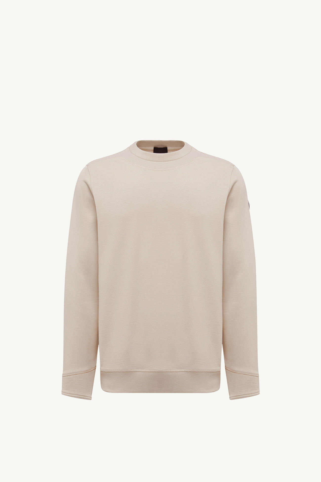 Felpa con patch logato in cotone Uomo Beige Chiaro Moncler 2