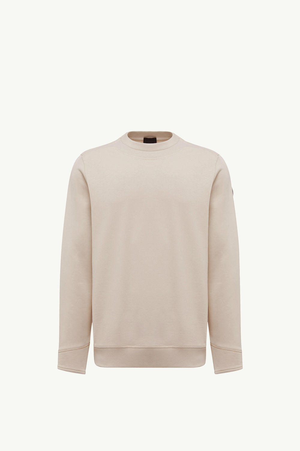 Logo Patch Cotton Sweatshirt Men Light Beige Moncler 2