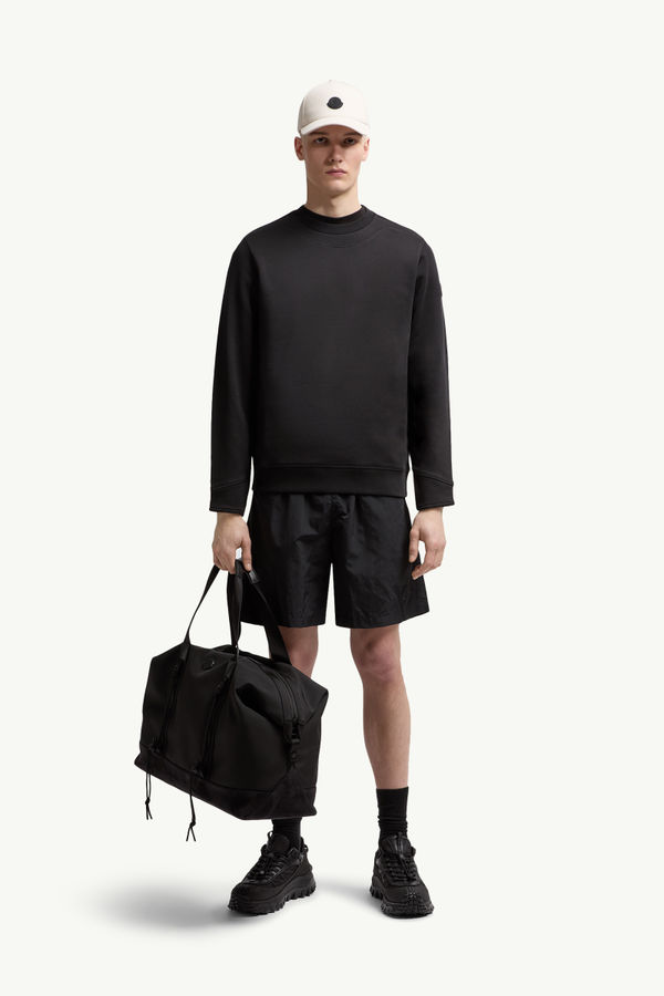 Logo Patch Cotton Sweatshirt Men Black Moncler 0