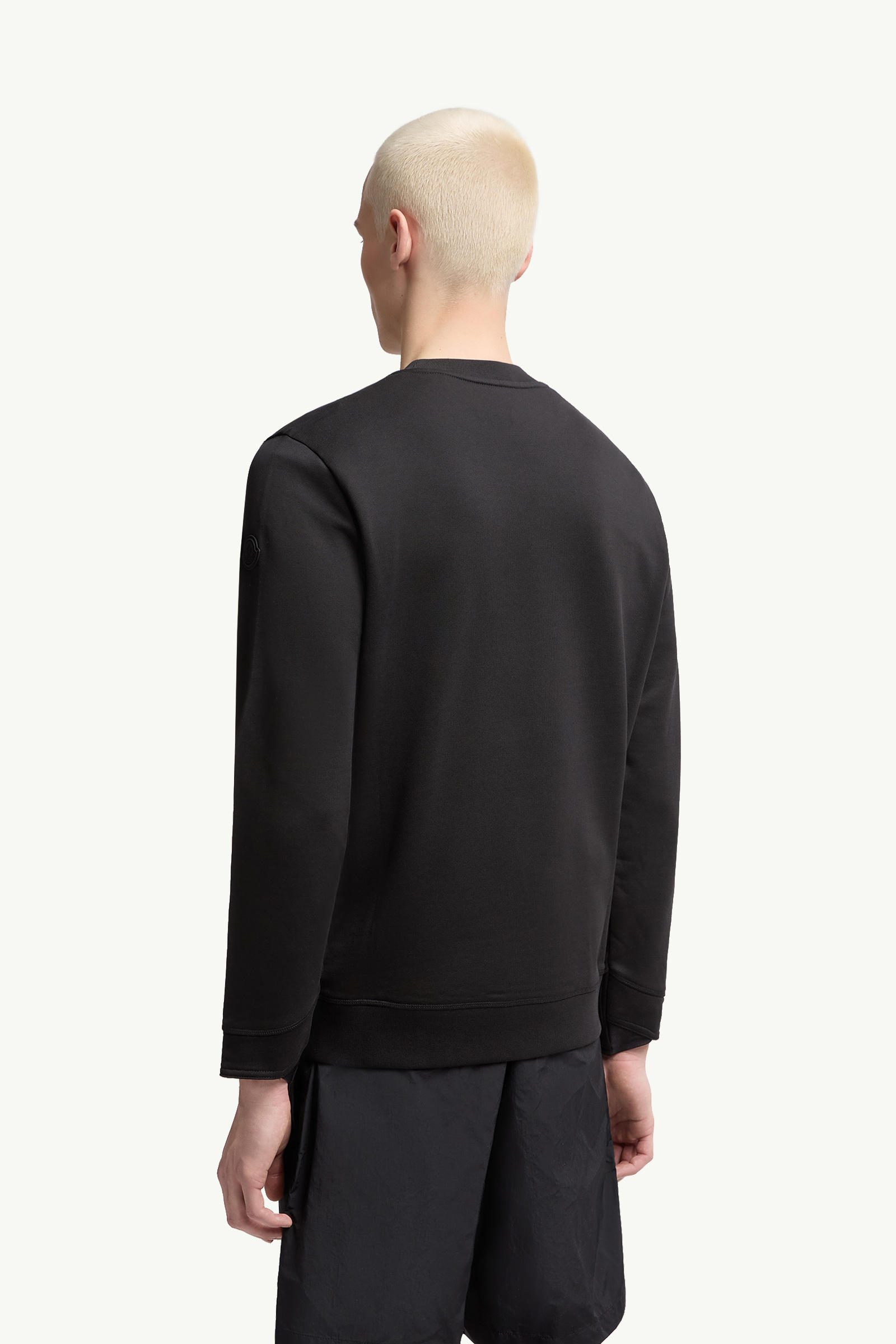 Sweatshirt aus Baumwolle mit Logoaufnäher Herren Schwarz Moncler 4