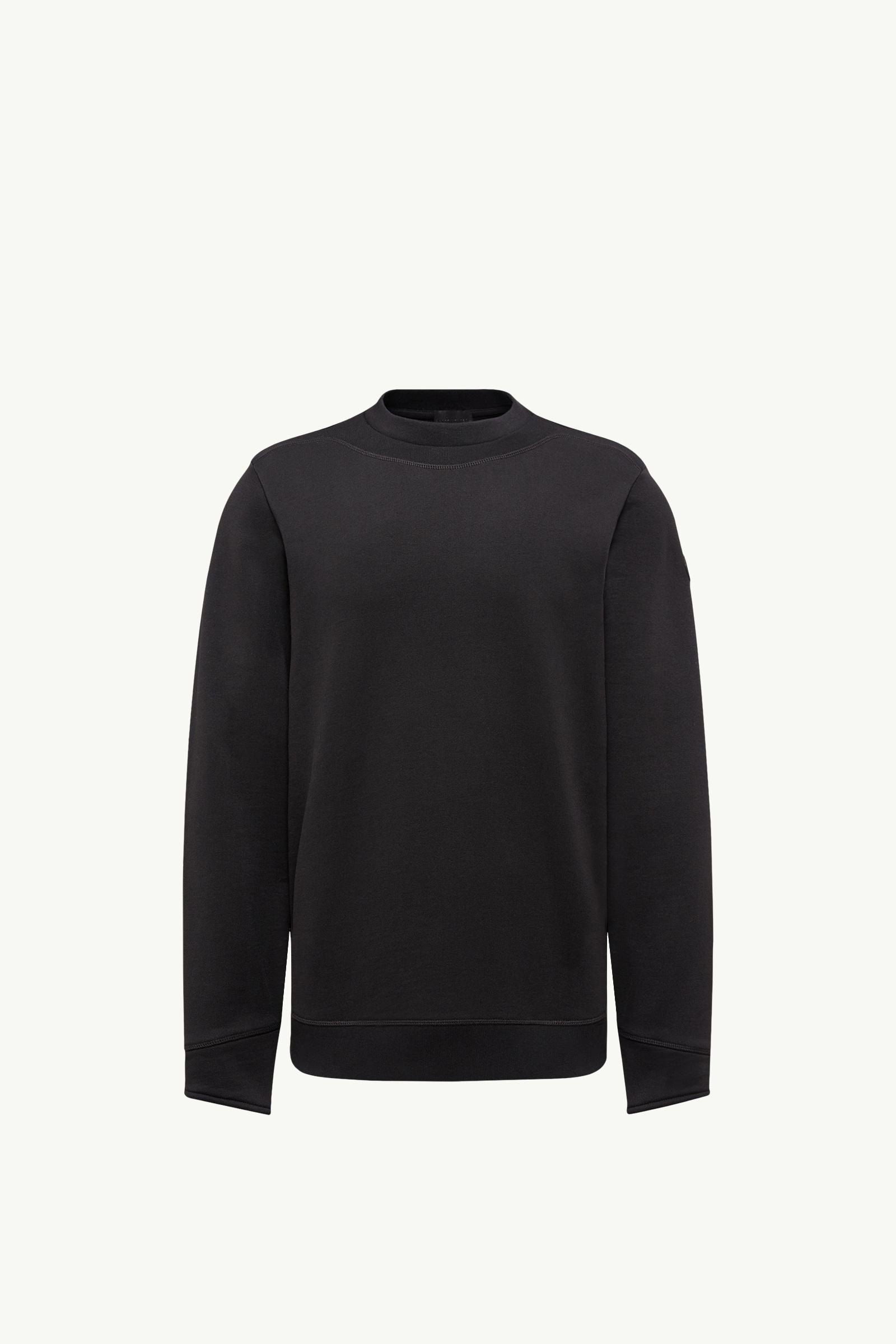 Black Logo Patch Cotton Sweatshirt - Sweatshirts for Men