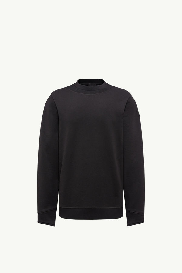 Logo Patch Cotton Sweatshirt Men Black Moncler 2