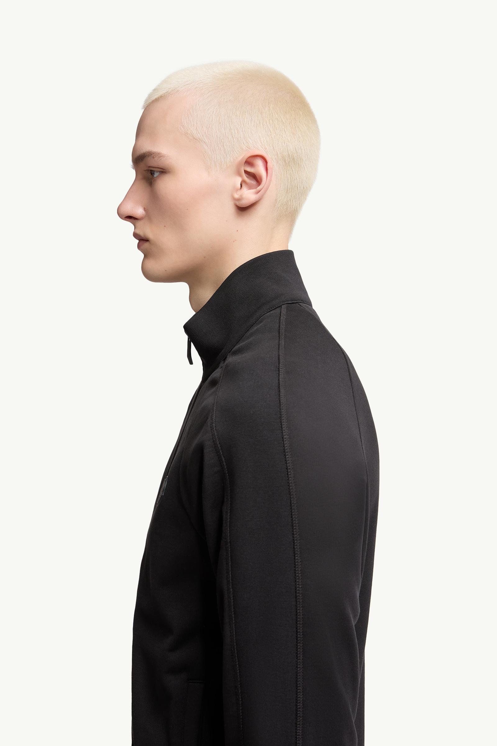 Cotton Zip-Up Sweatshirt Men Black Moncler 1