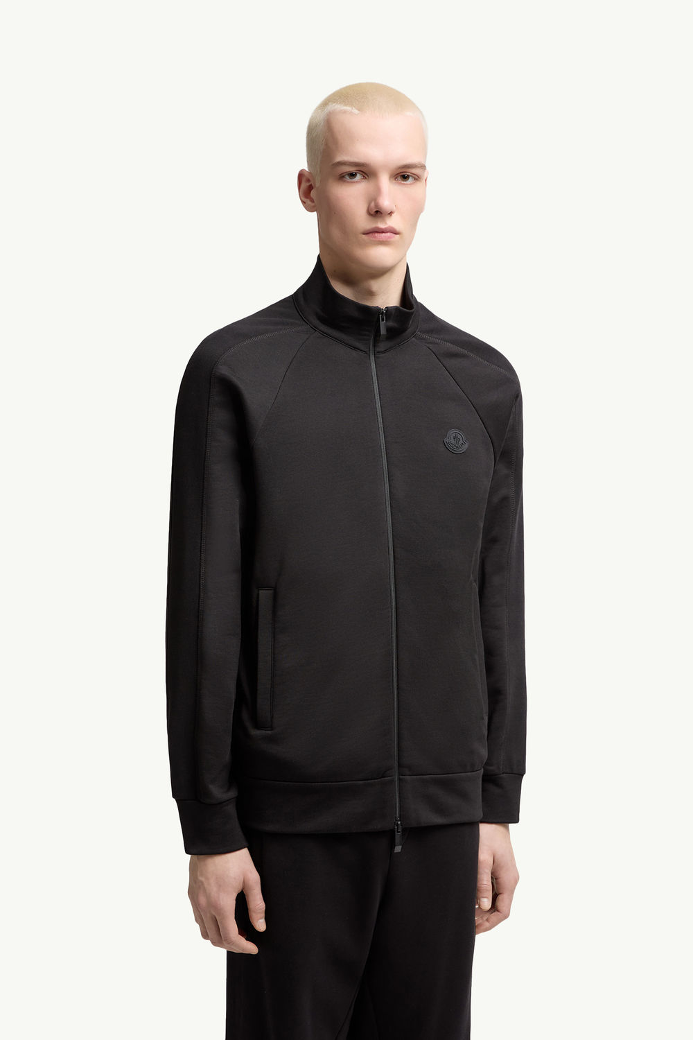 Cotton Zip-Up Sweatshirt Men Black Moncler 3