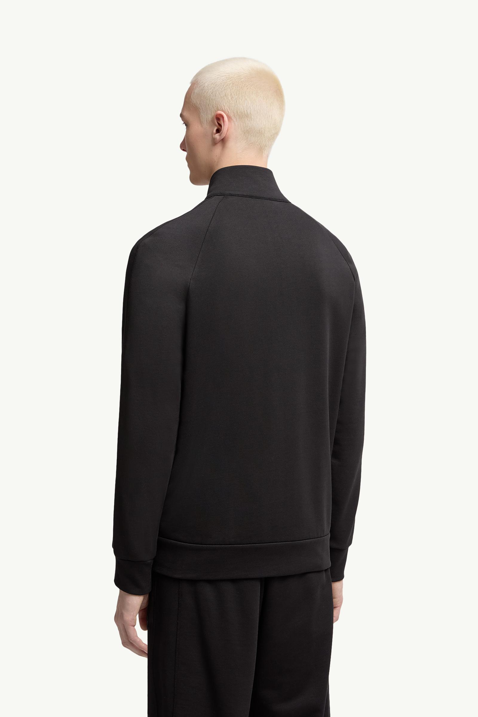 トップス MONCLER / Logo Hoodie Lemon 12A Black Cotton Zip-Up Sweatshirt - Sweatshirts for Men