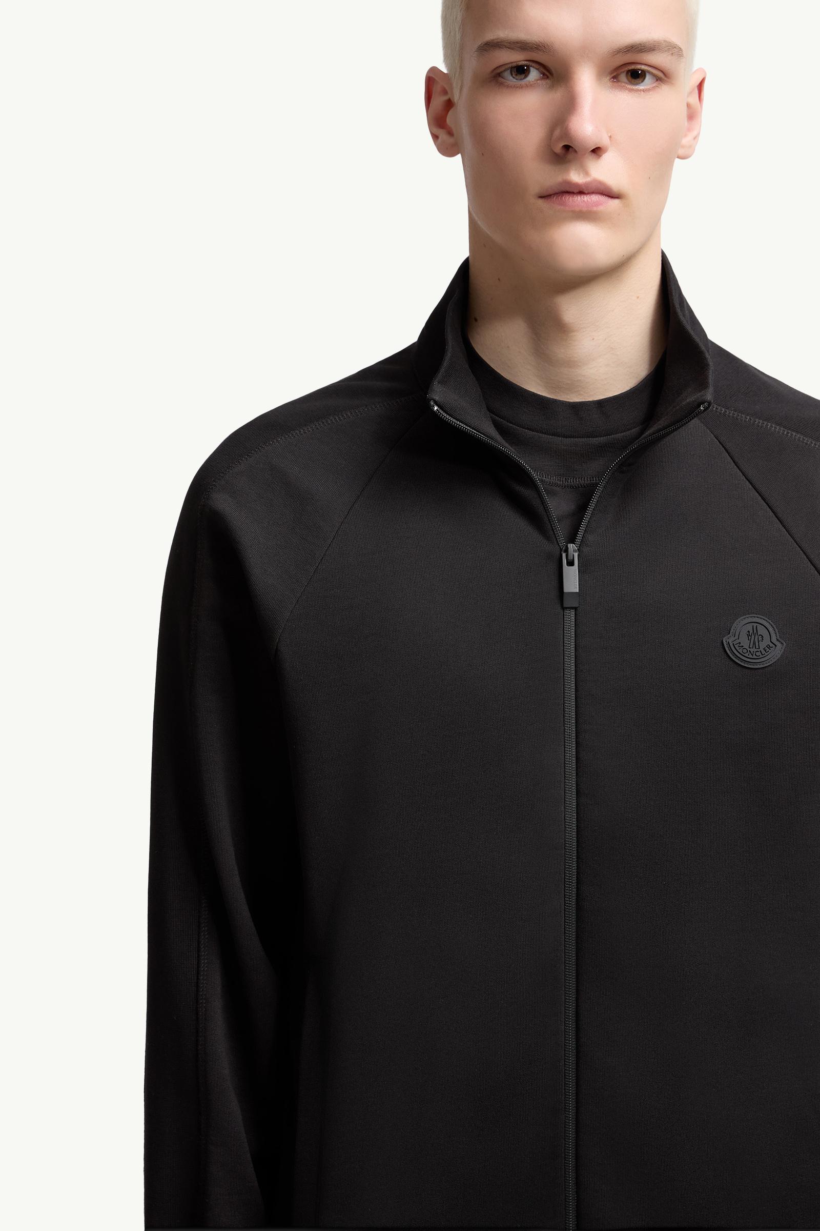 Black Cotton Zip-Up Sweatshirt - Sweatshirts for Men | Moncler US