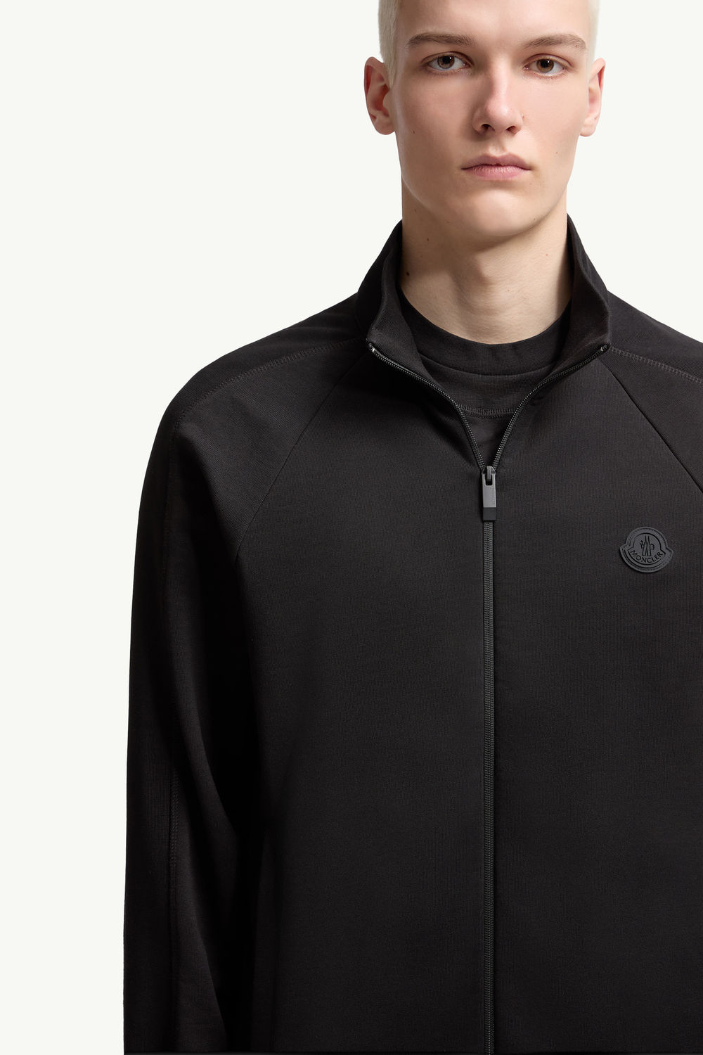 Cotton Zip-Up Sweatshirt Men Black Moncler 5