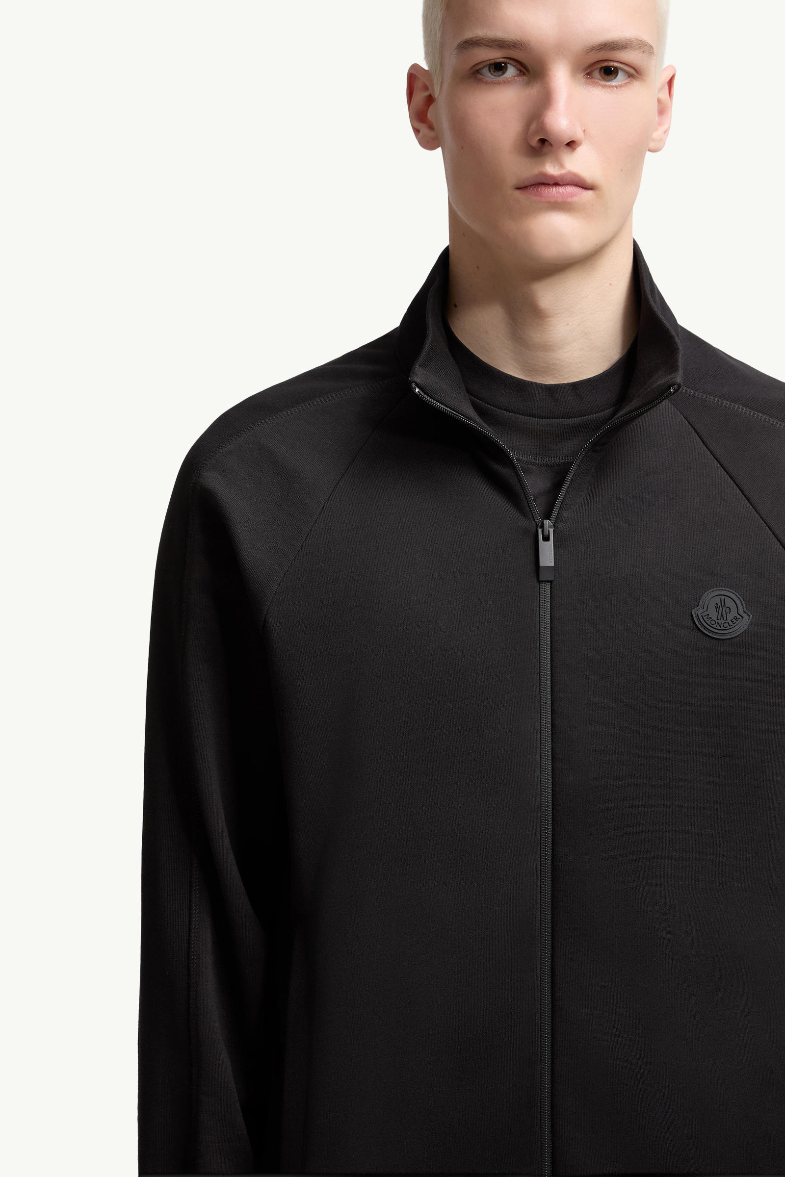 Cotton Zip-Up Sweatshirt Men Black Moncler 5