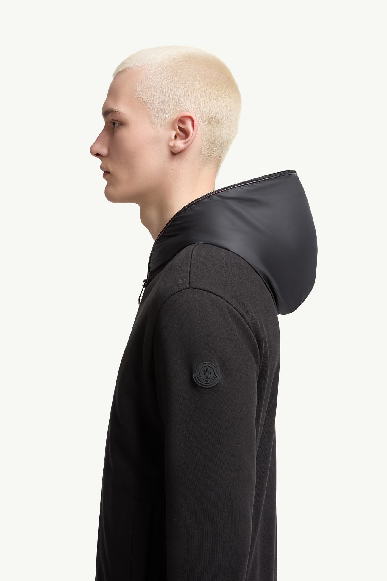 Kapuzenpullover aus Baumwolle mit Reißverschluss Schwarz Moncler 1