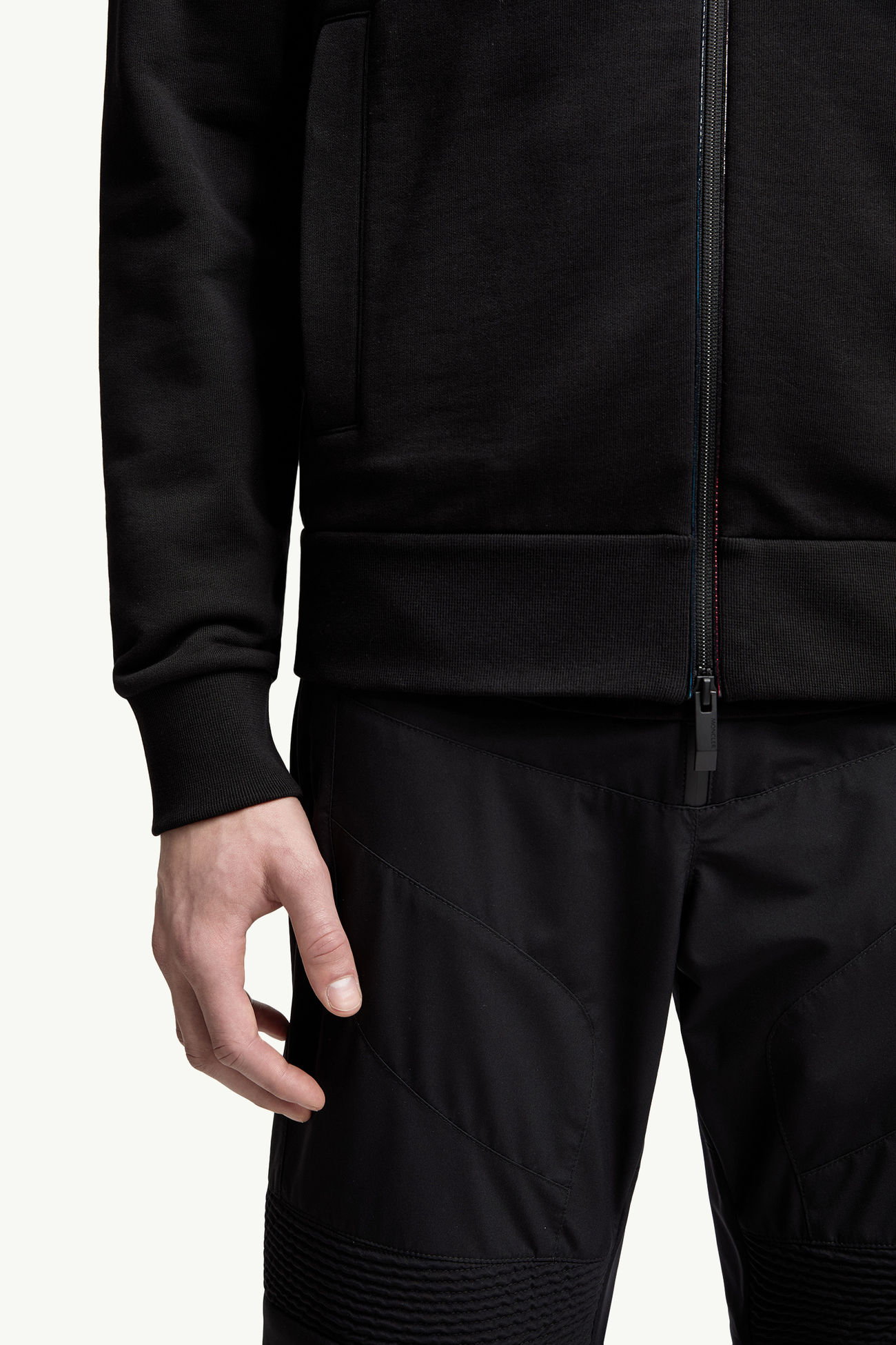 Kapuzenpullover aus Baumwolle mit Reißverschluss Schwarz Moncler 5