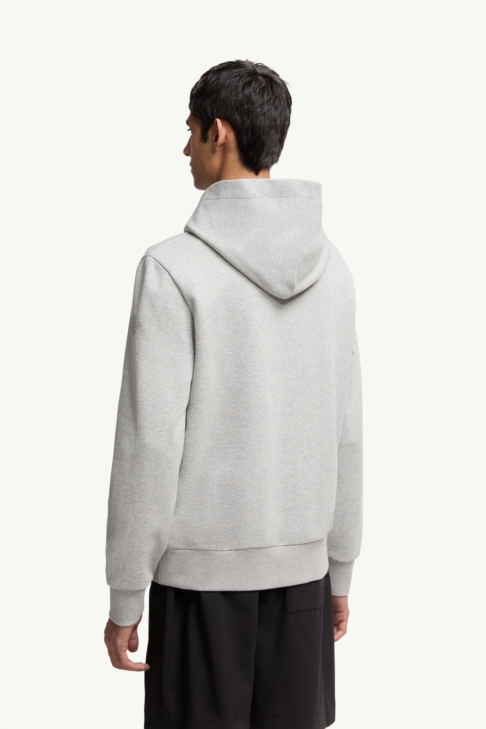 Embroidered Mountain Logo Cotton Hoodie Men Gray Moncler 4