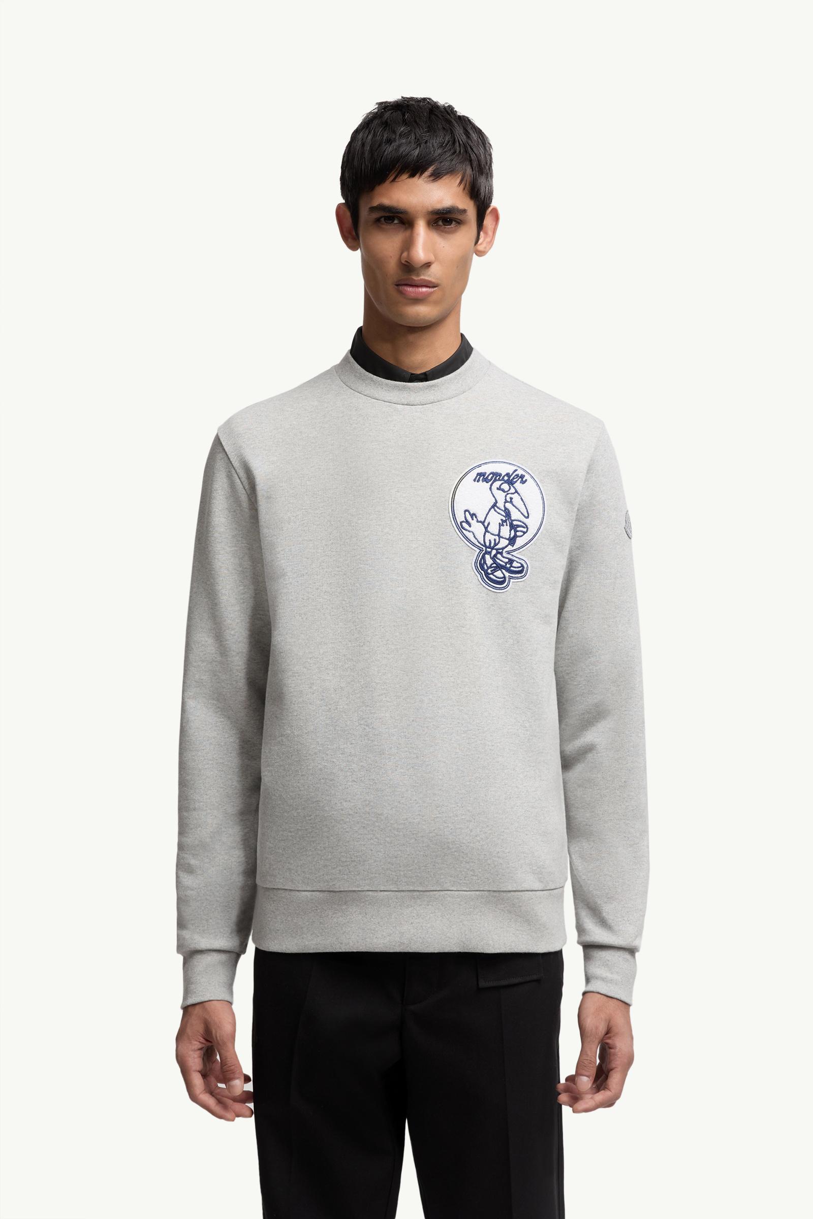 新品未使用☆MONCLER Letteringlogoスウェット 2XL グレー Moncler Men's Embroidered Logo Sweater in Grey Moncler
