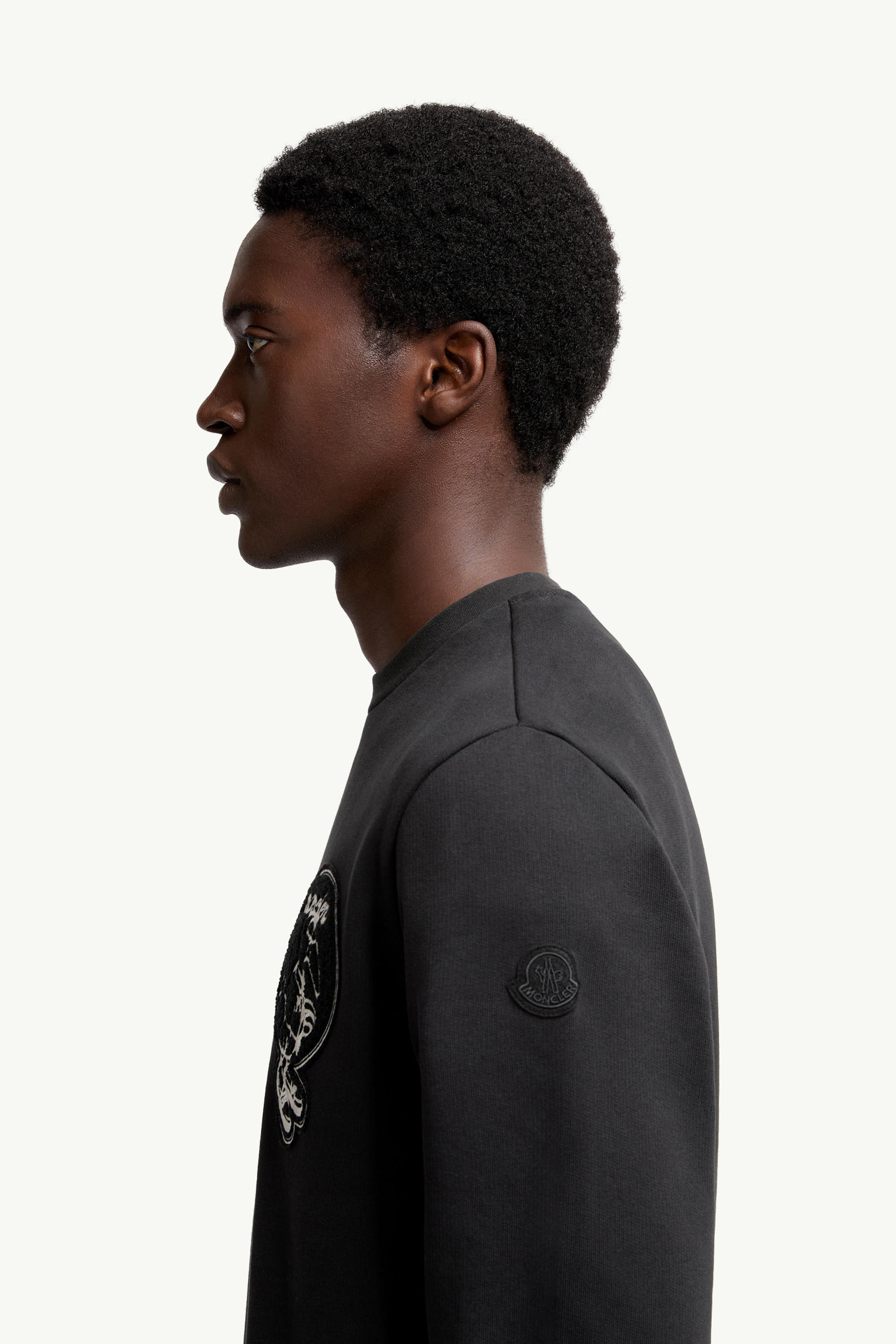 Mascot Patch Cotton Sweatshirt Men Black Moncler 1