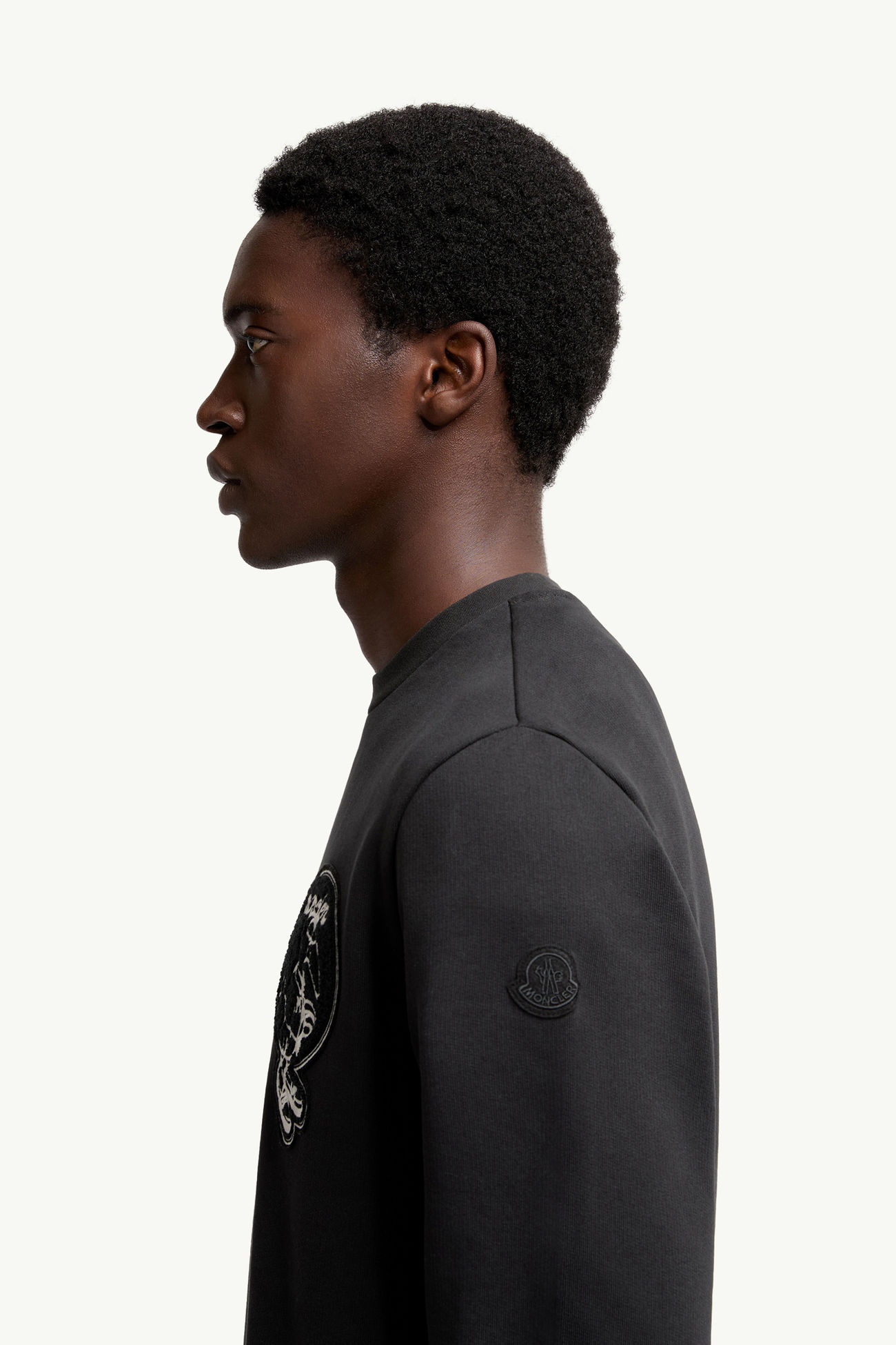 吉庠物貼片棉質衛衣 男士 黑色 Moncler 1