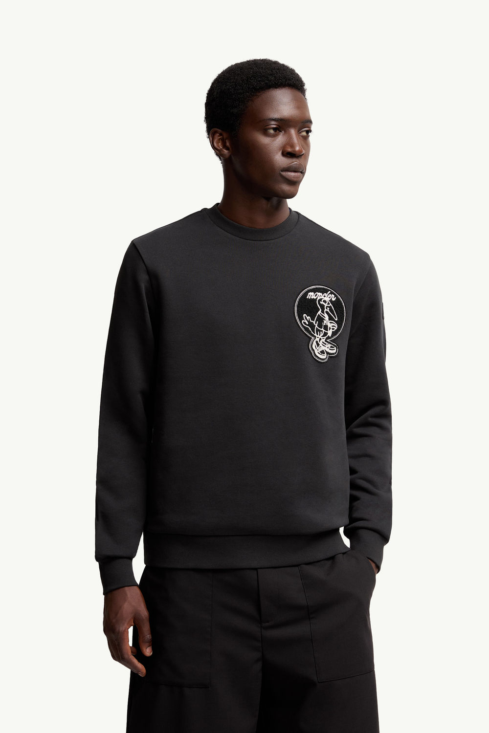 Mascot Patch Cotton Sweatshirt Men Black Moncler 3