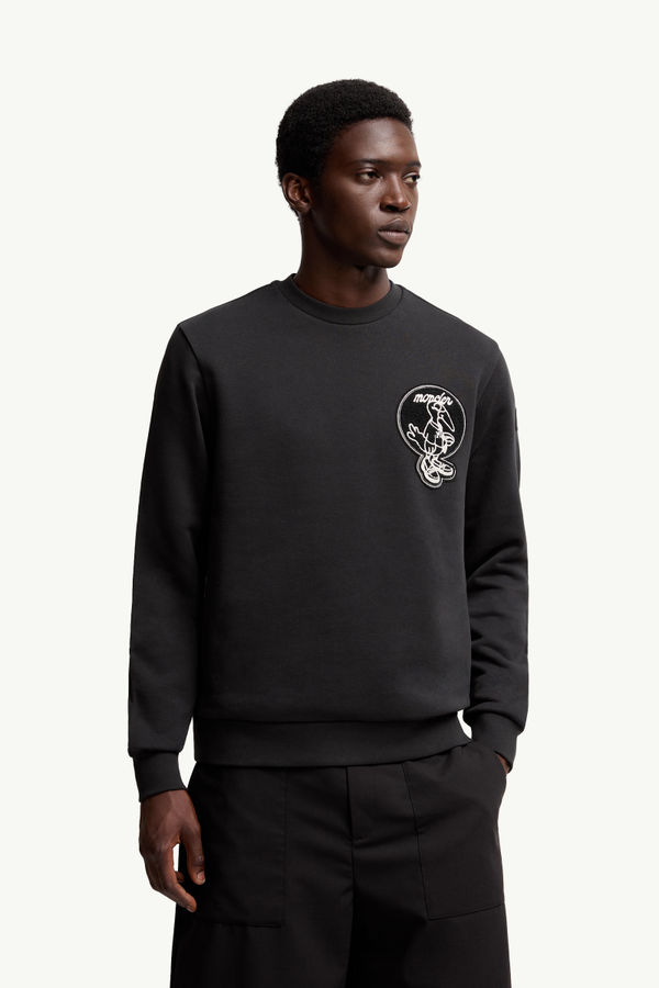 Mascot Patch Cotton Sweatshirt Men Black Moncler 3