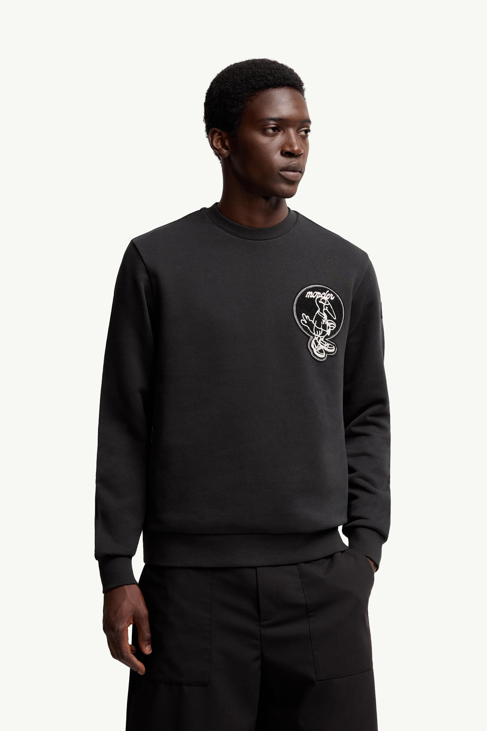 Mascot Patch Cotton Sweatshirt Men Black Moncler 3