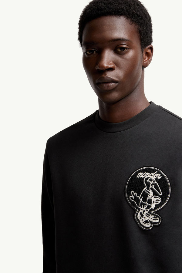 Mascot Patch Cotton Sweatshirt Men Black Moncler 5
