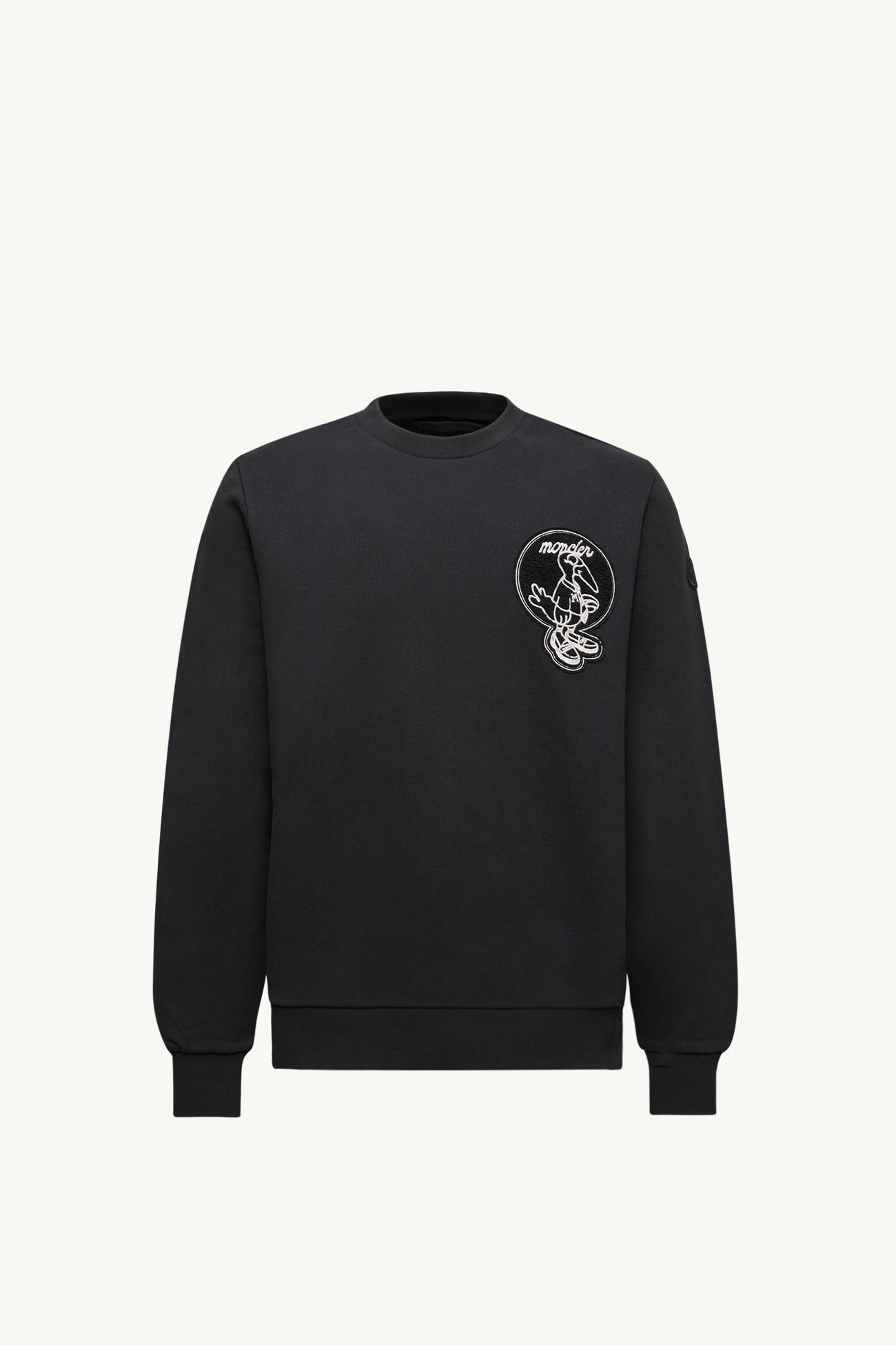 Felpa in Cotone con Applicazione Mascotte Uomo Nero Moncler 2