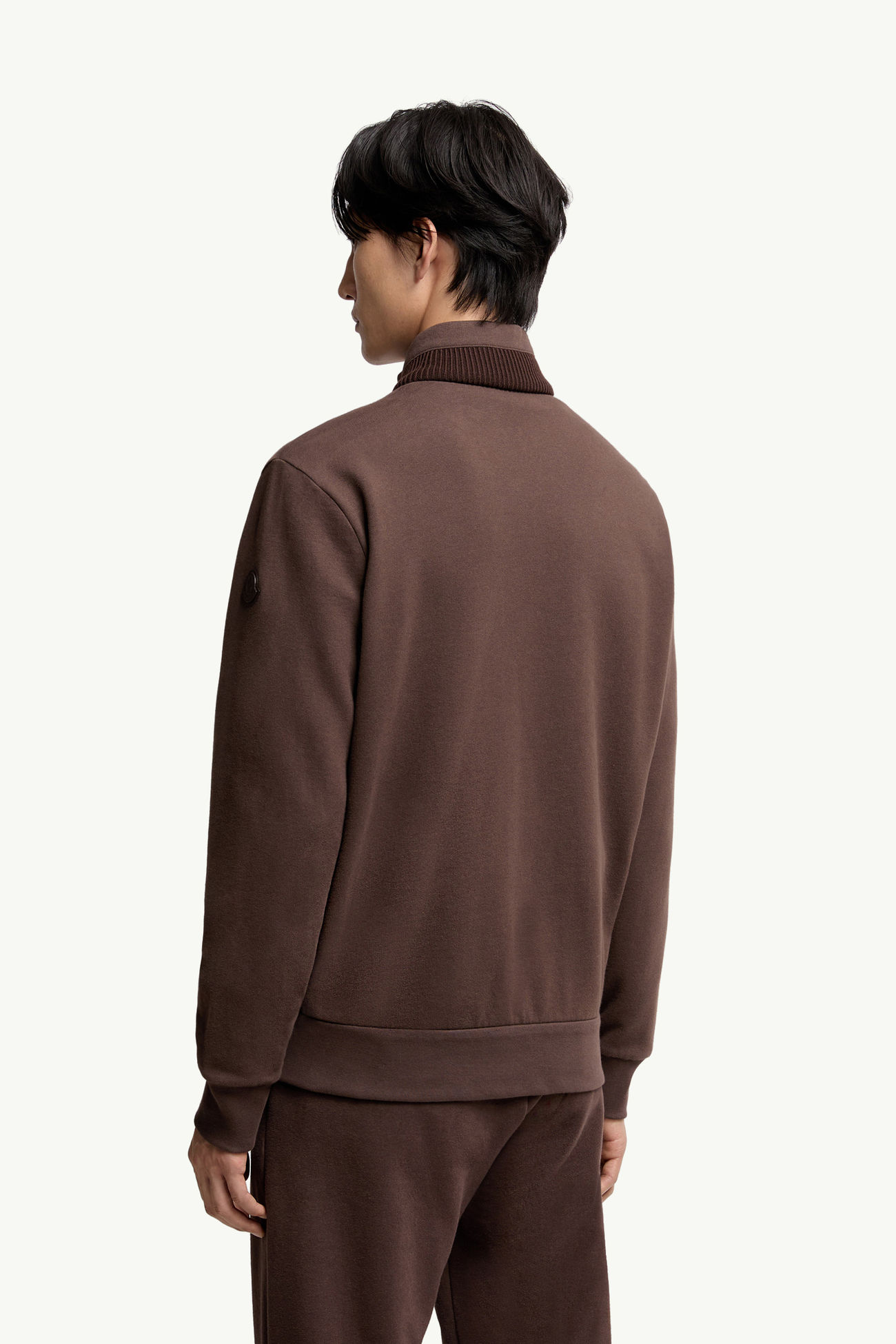 Cárdigan con cremallera de algodón y cachemira Hombre Marrón Grisáceo Moncler 4
