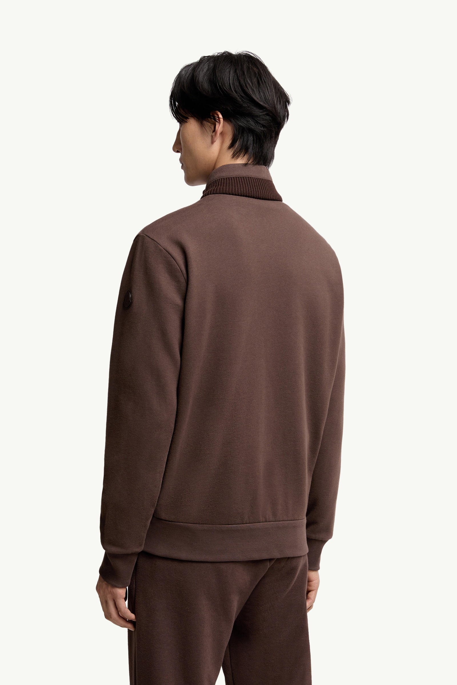 Cotton & Cashmere Zip-Up Sweatshirt Men Taupe Moncler 4