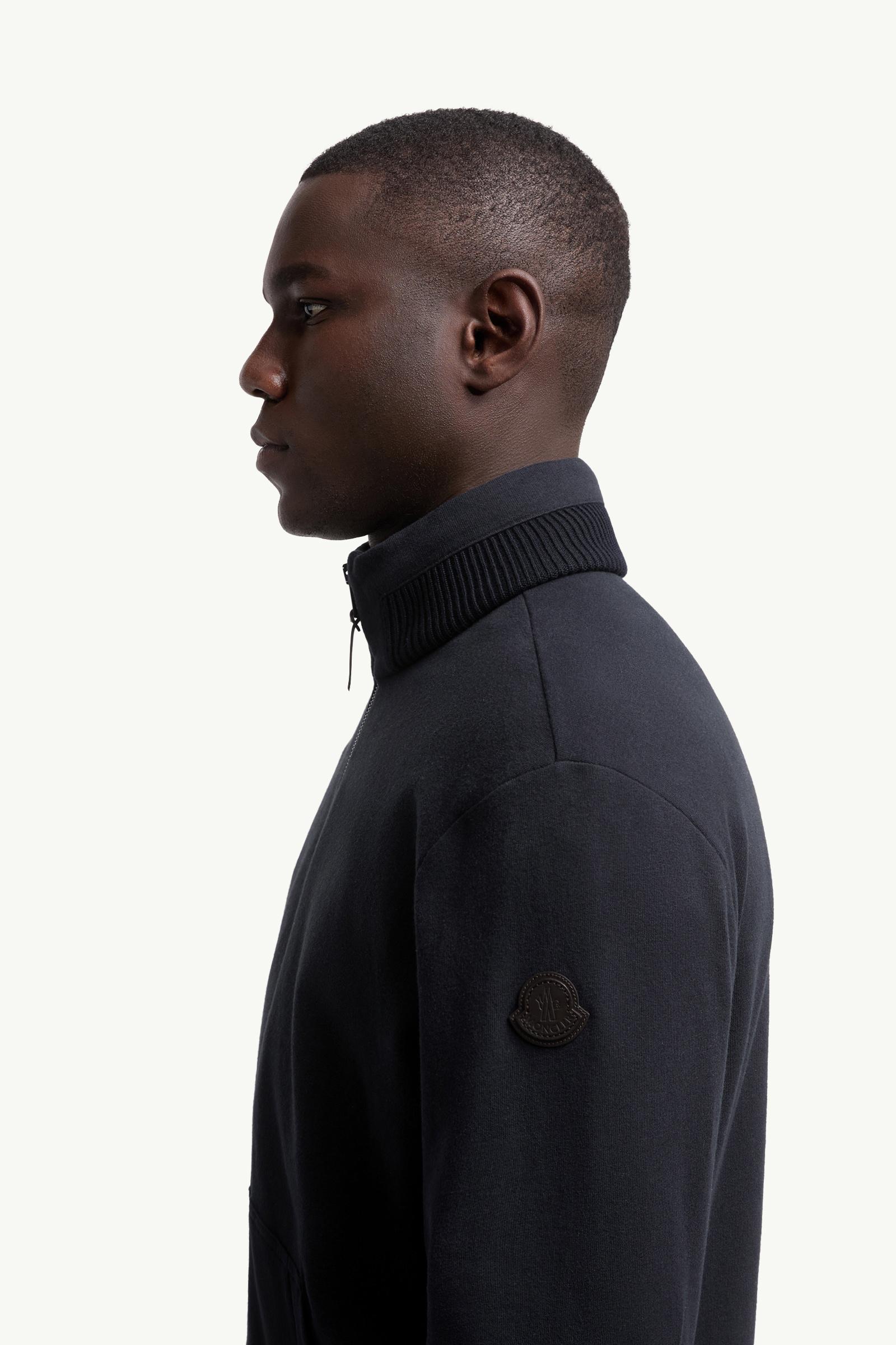 Cotton & Cashmere Zip-Up Sweatshirt Men Navy Blue Moncler 1