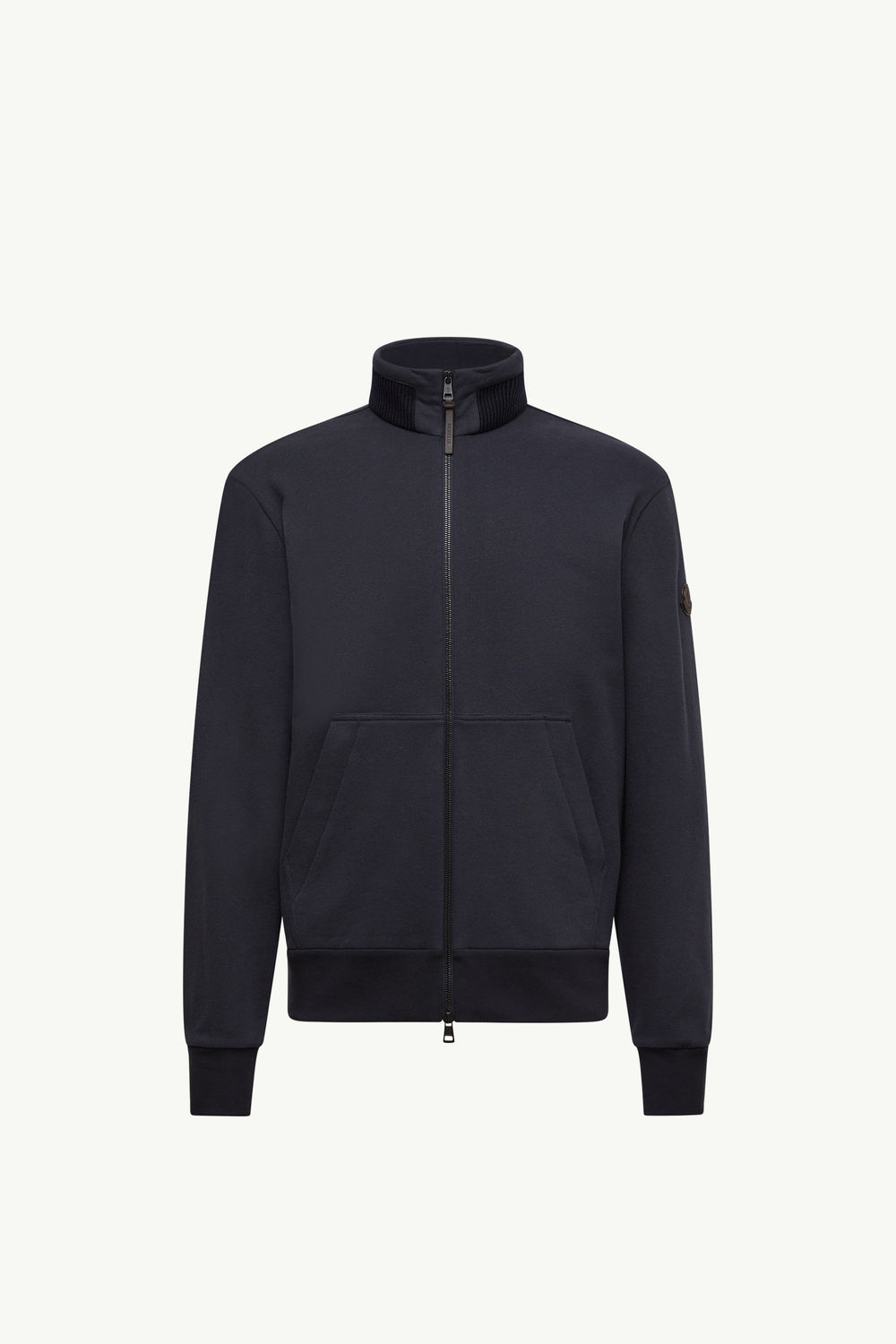 Cotton & Cashmere Zip-Up Sweatshirt Men Navy Blue Moncler 2