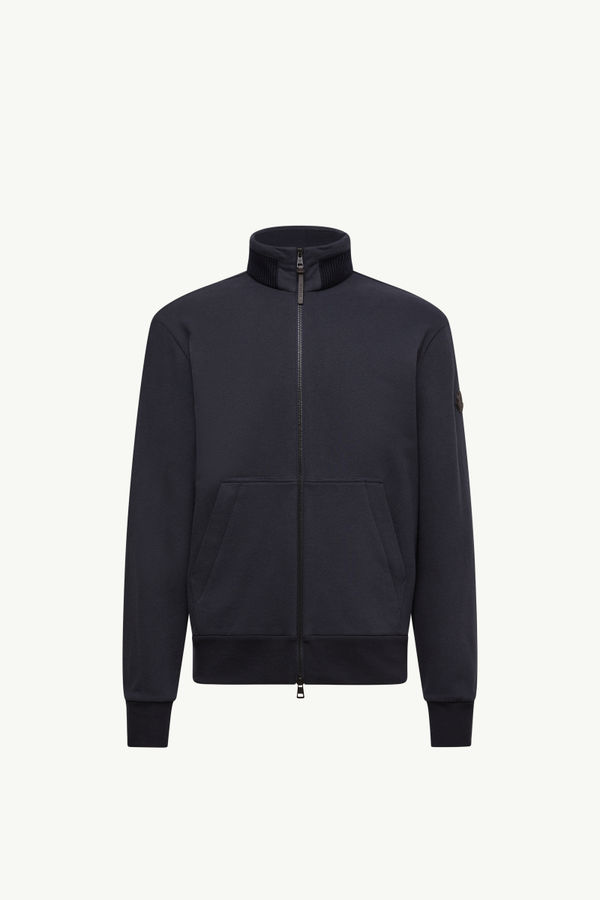 Sweat zippé en coton et cachemire Hommes Bleu marine Moncler 2