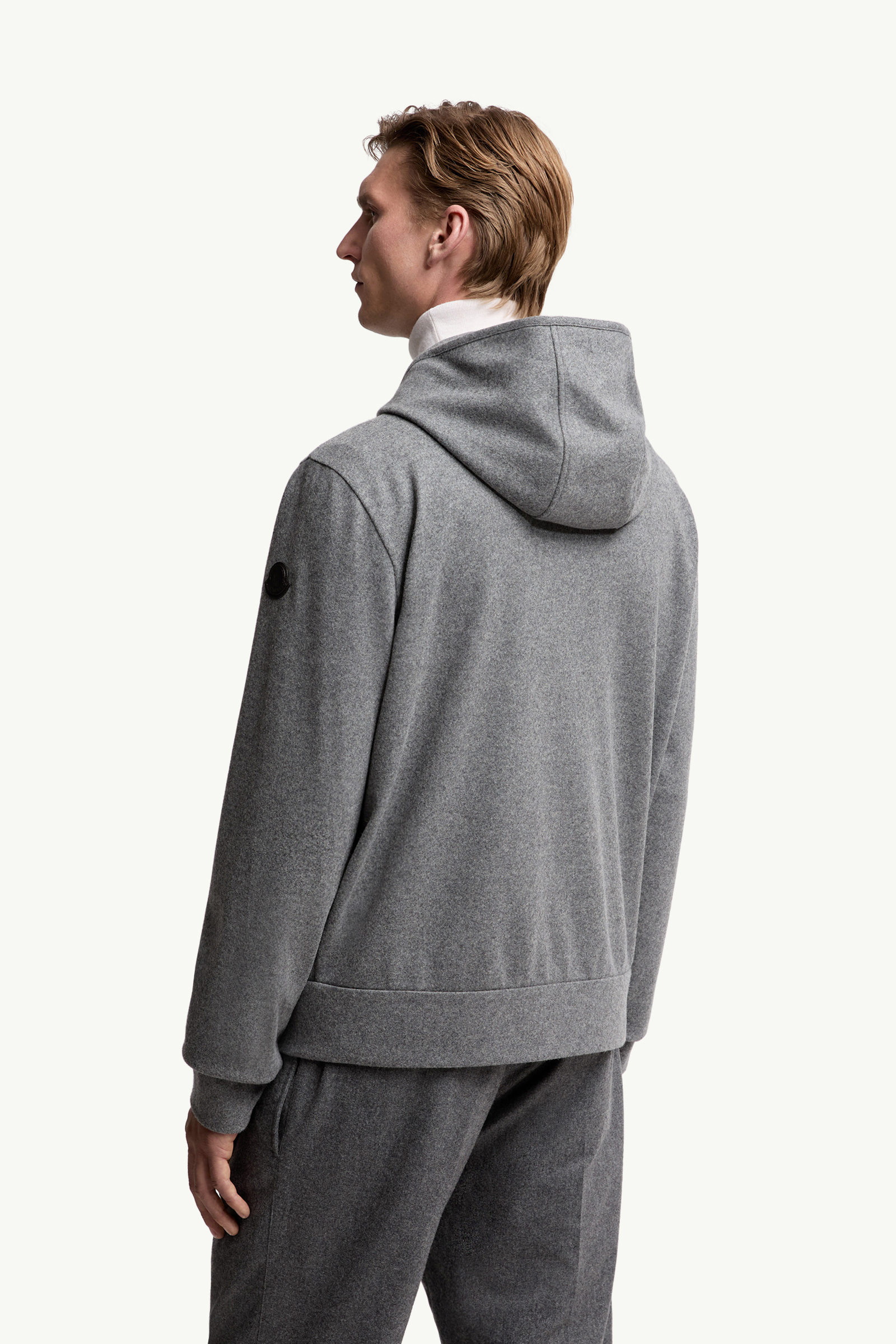 Cardigan zippé en laine mélangée Hommes Gris Moncler 4
