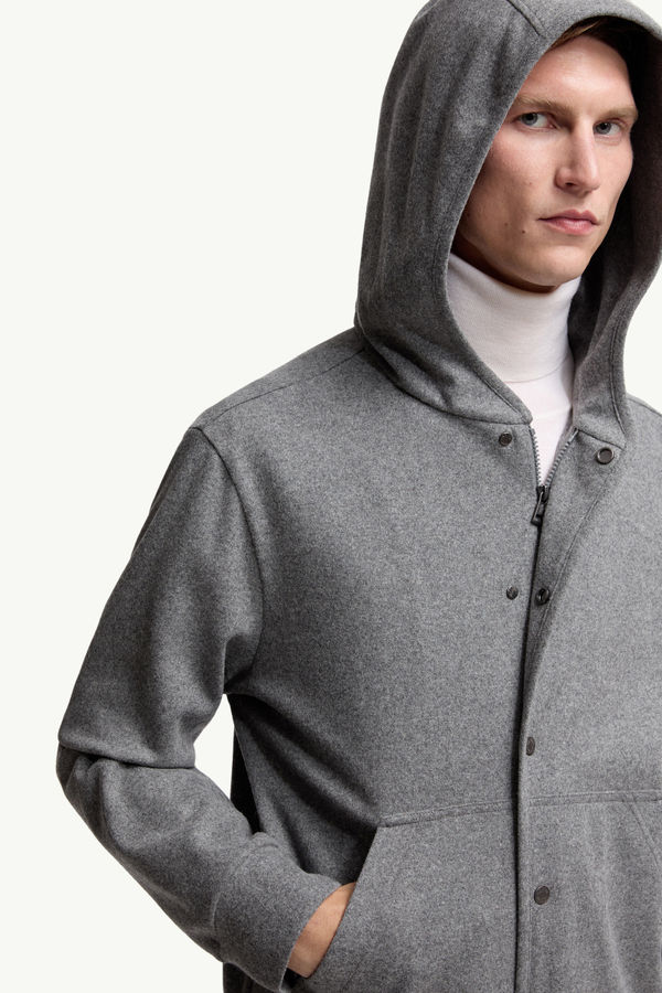 男士羊毛混纺拉链连帽卫衣 男士 灰色 Moncler 5