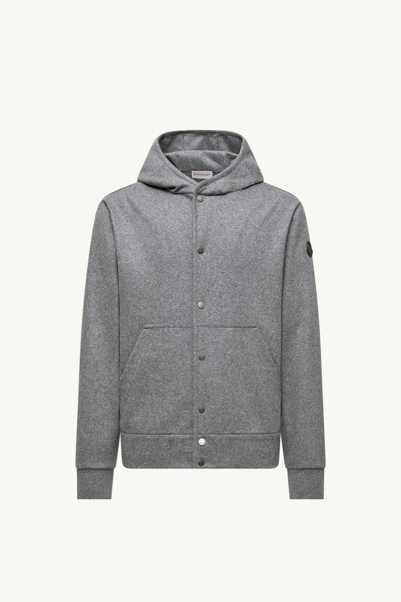 男士羊毛混纺拉链连帽卫衣 男士 灰色 Moncler 2