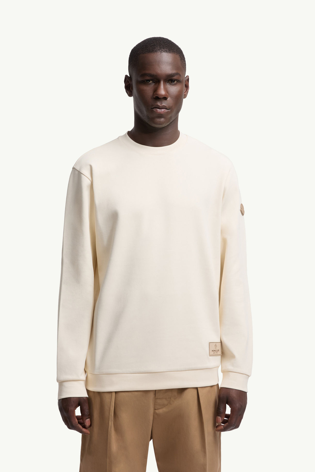 Sweat en coton mélangé Hommes Blanc Moncler 3