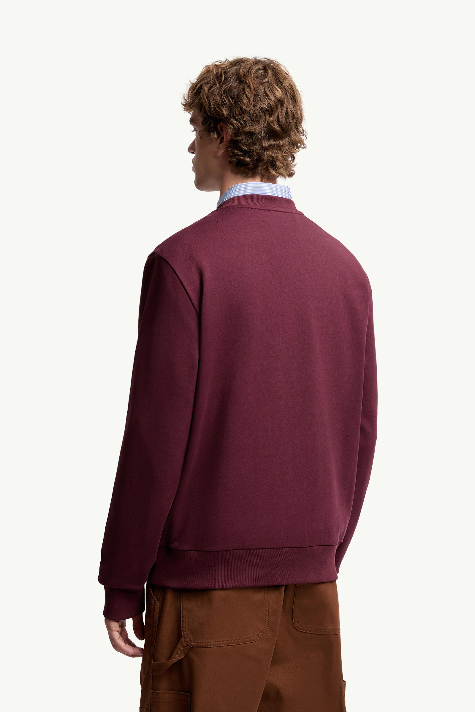 Logo Cotton Sweatshirt Men Burgundy Moncler 4