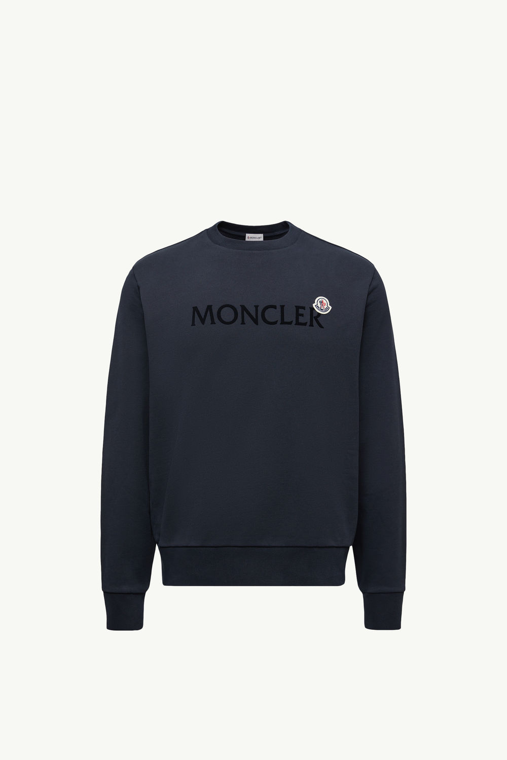 Sweat en coton avec logo Hommes Bleu Nuit Moncler 2