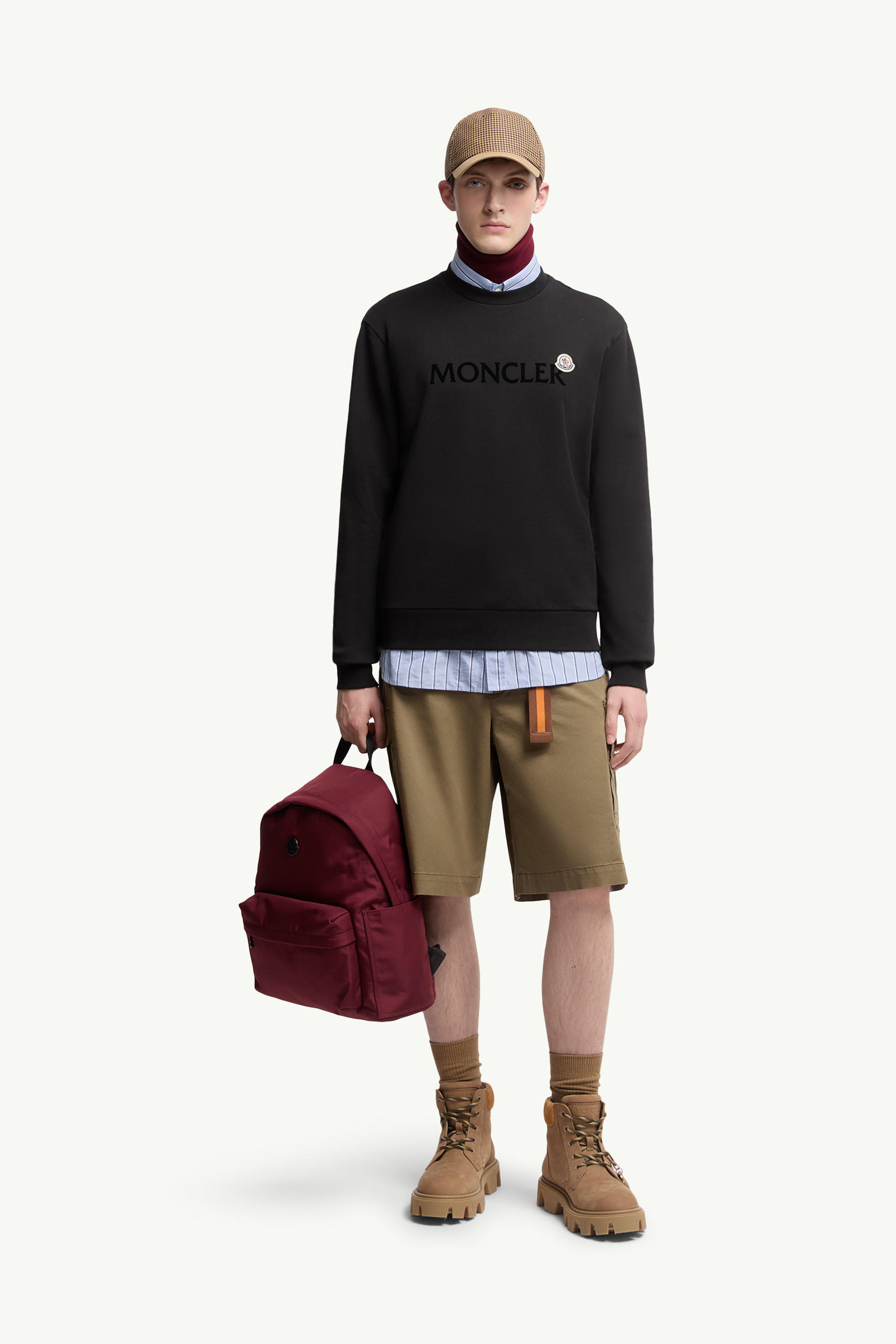 Logo Cotton Sweatshirt Men Black Moncler 0