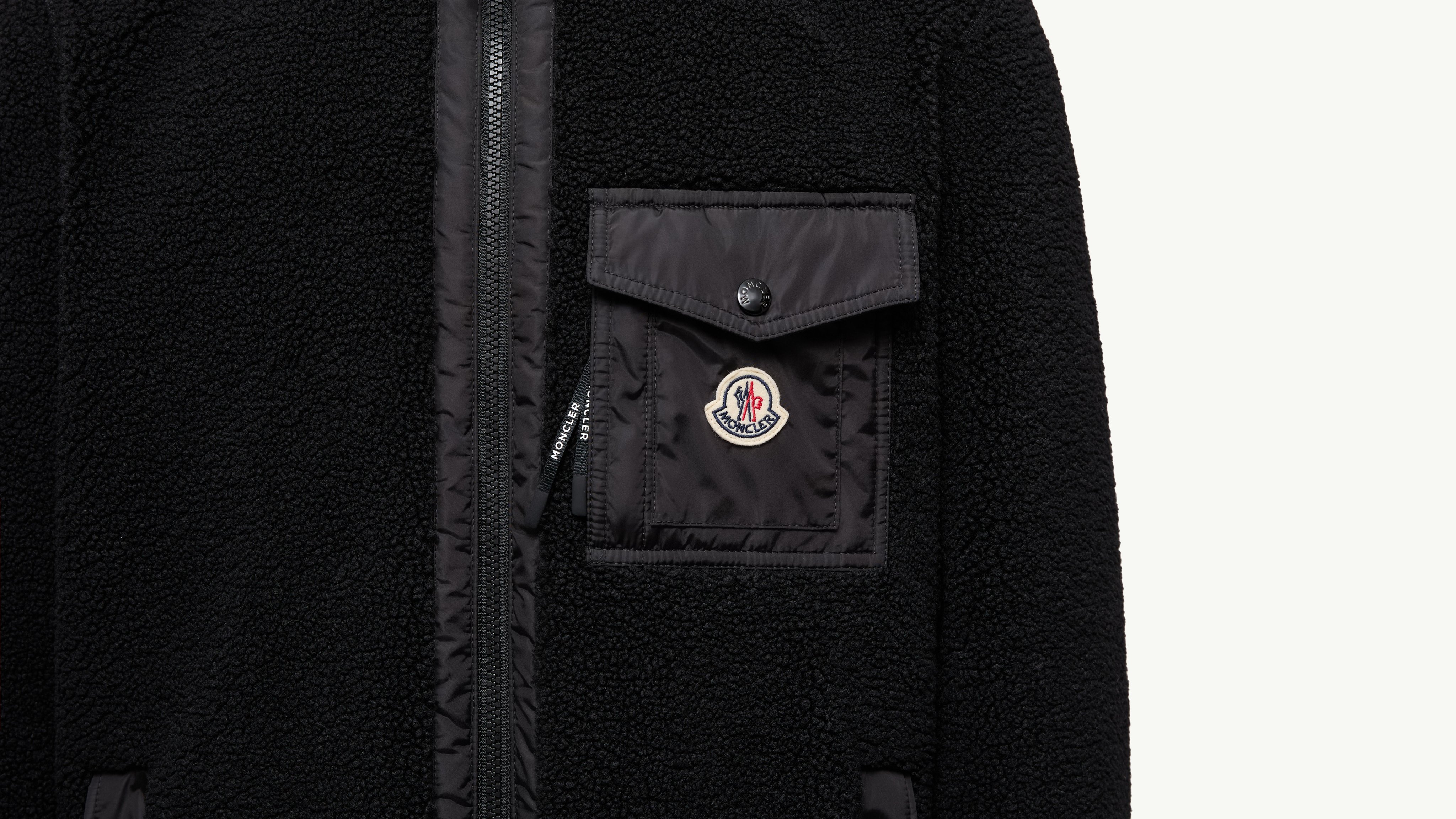 Black Teddy Zip-Up Sweatshirt with Pocket - Sweatshirts for Men