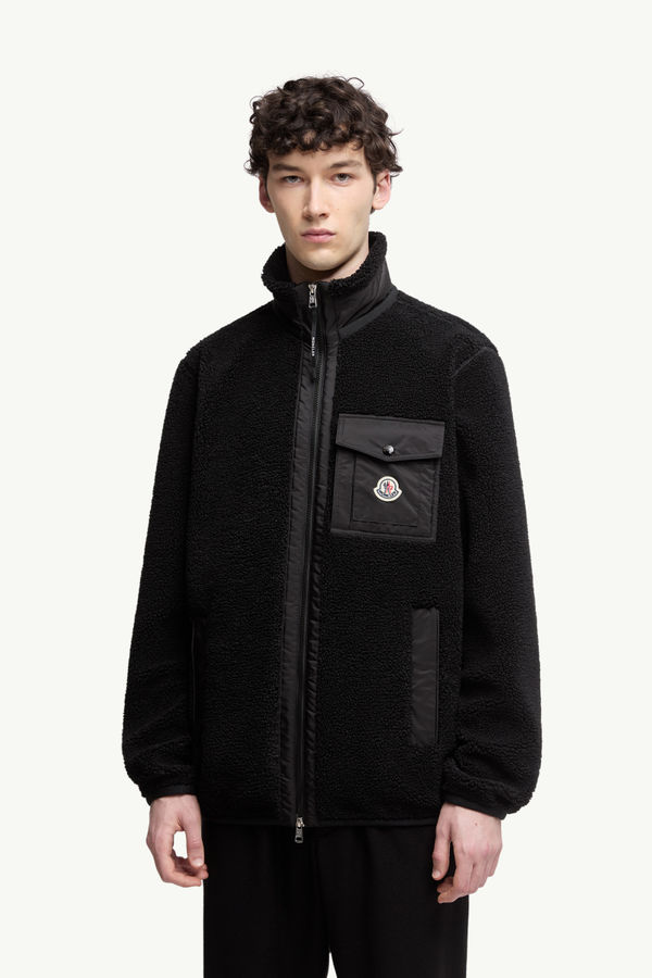 Teddy Zip-Up Sweatshirt with Pocket Men Black Moncler 3