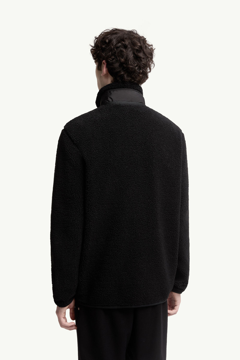 Sudadera con cremallera y bolsillo efecto peluche Hombre Negro Moncler 4