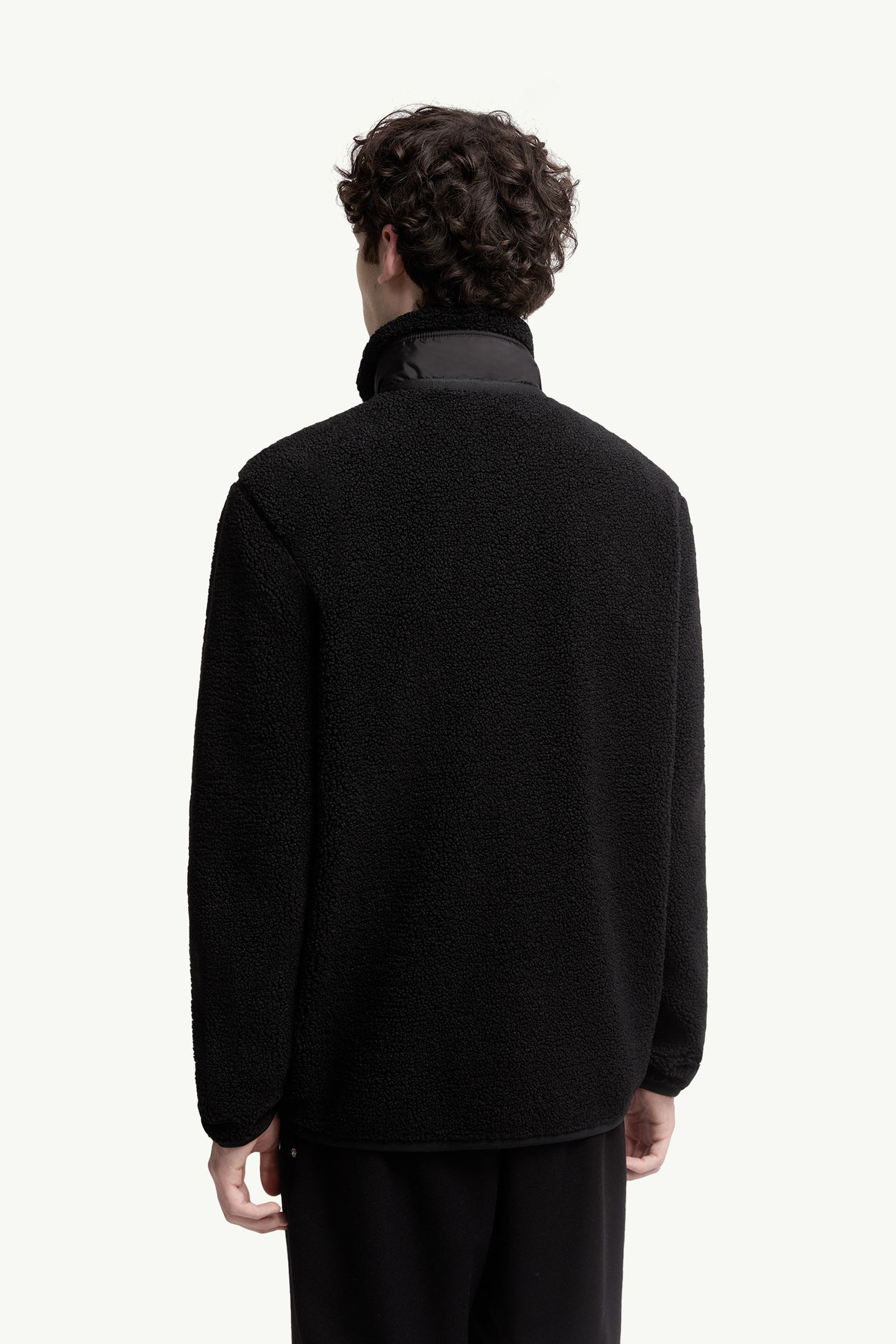 Sudadera con cremallera y bolsillo efecto peluche Hombre Negro Moncler 4