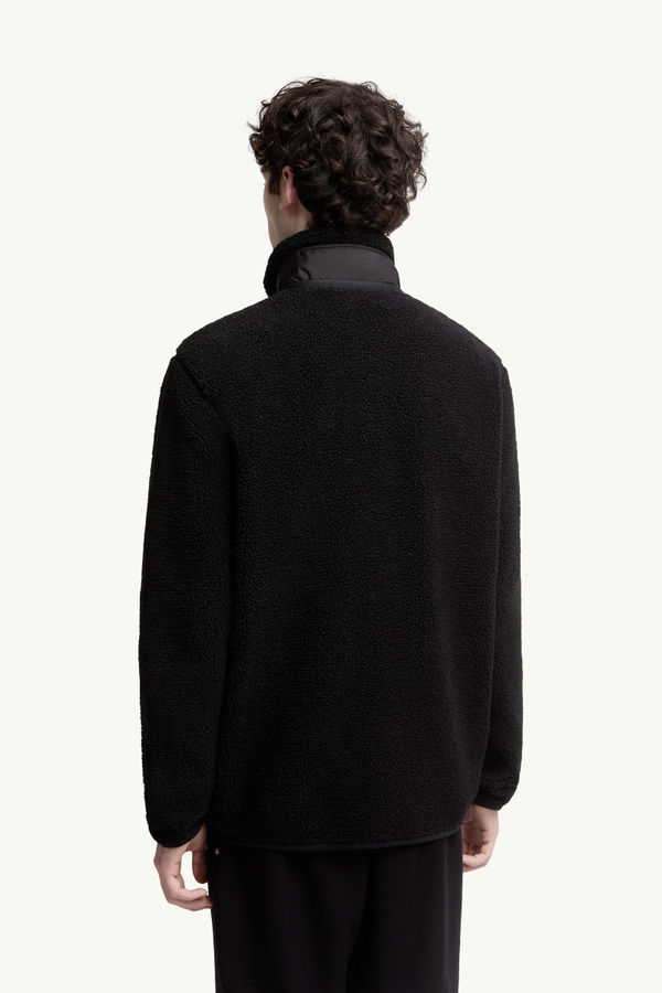 Teddy Zip-Up Sweatshirt with Pocket Men Black Moncler 4