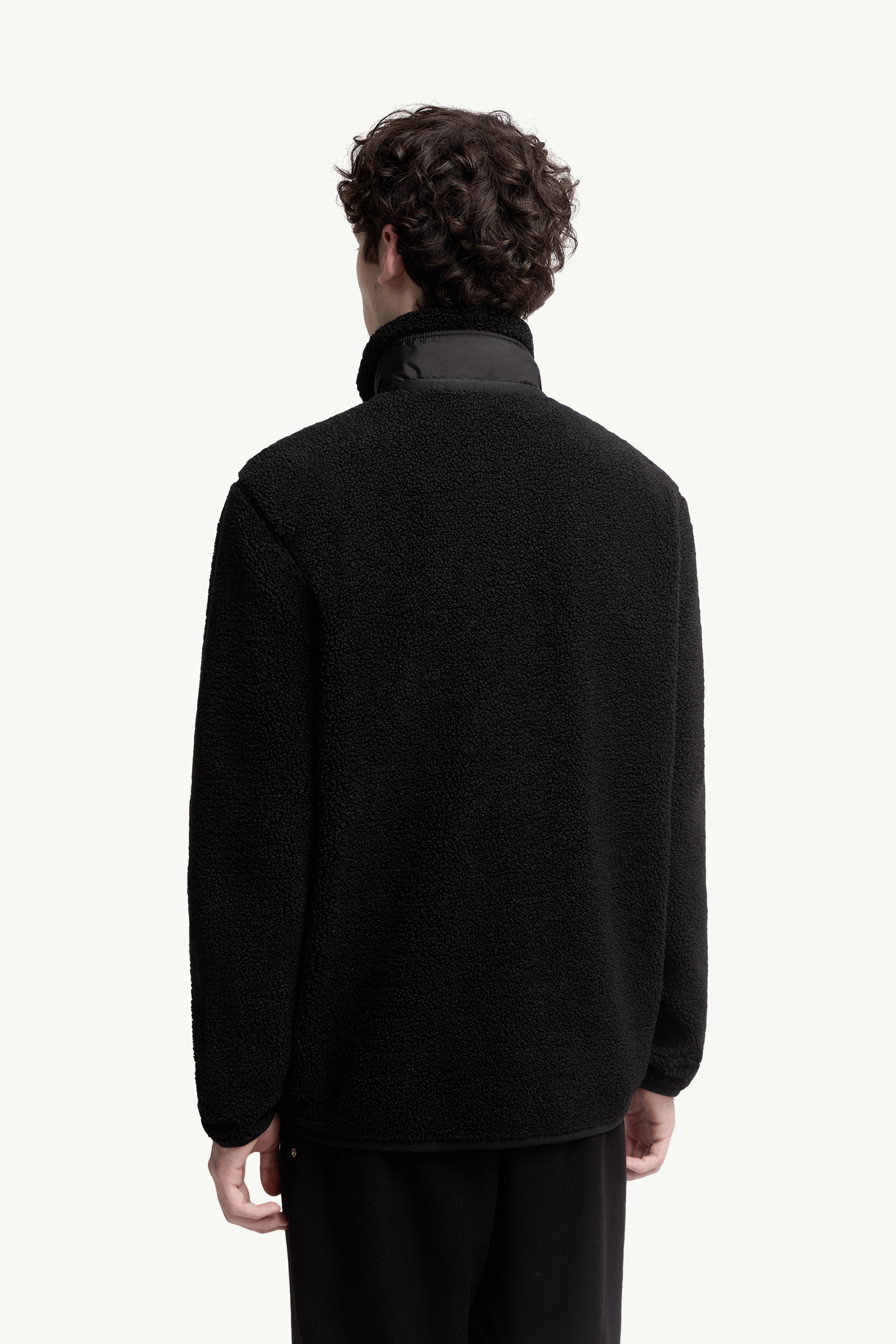 Teddy Zip-Up Sweatshirt with Pocket Men Black Moncler 4