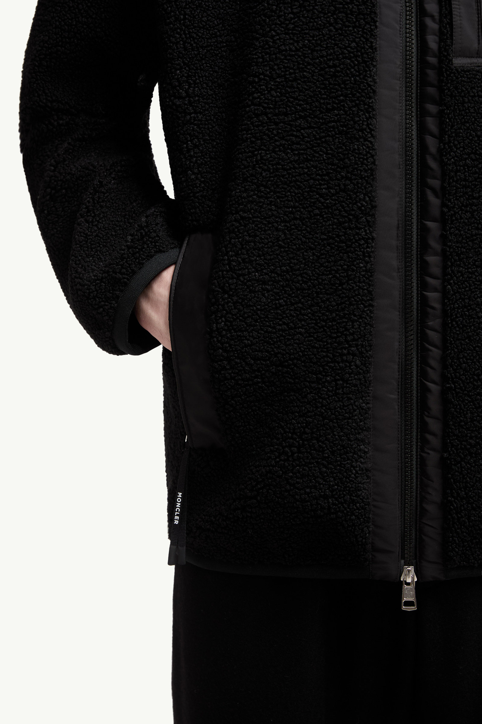 Teddy Zip-Up Sweatshirt with Pocket Men Black Moncler 5