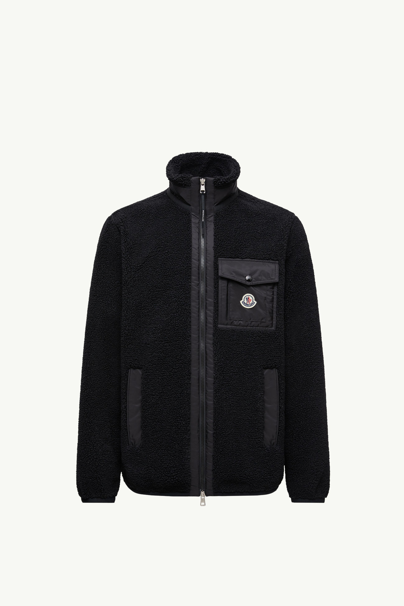 口袋裝飾泰迪布拉鏈衛衣 男士 黑色 Moncler 2