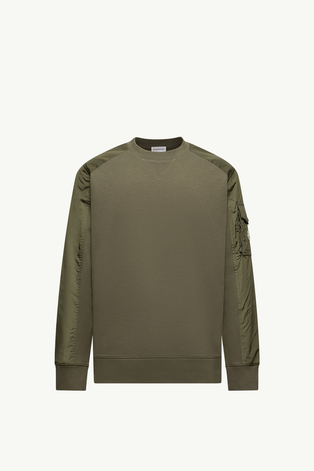 Sweat en coton mélangé Hommes Vert Olive Moncler 2