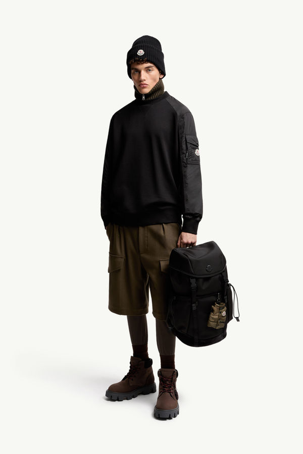 Cotton Blend Sweatshirt Men Black Moncler 0