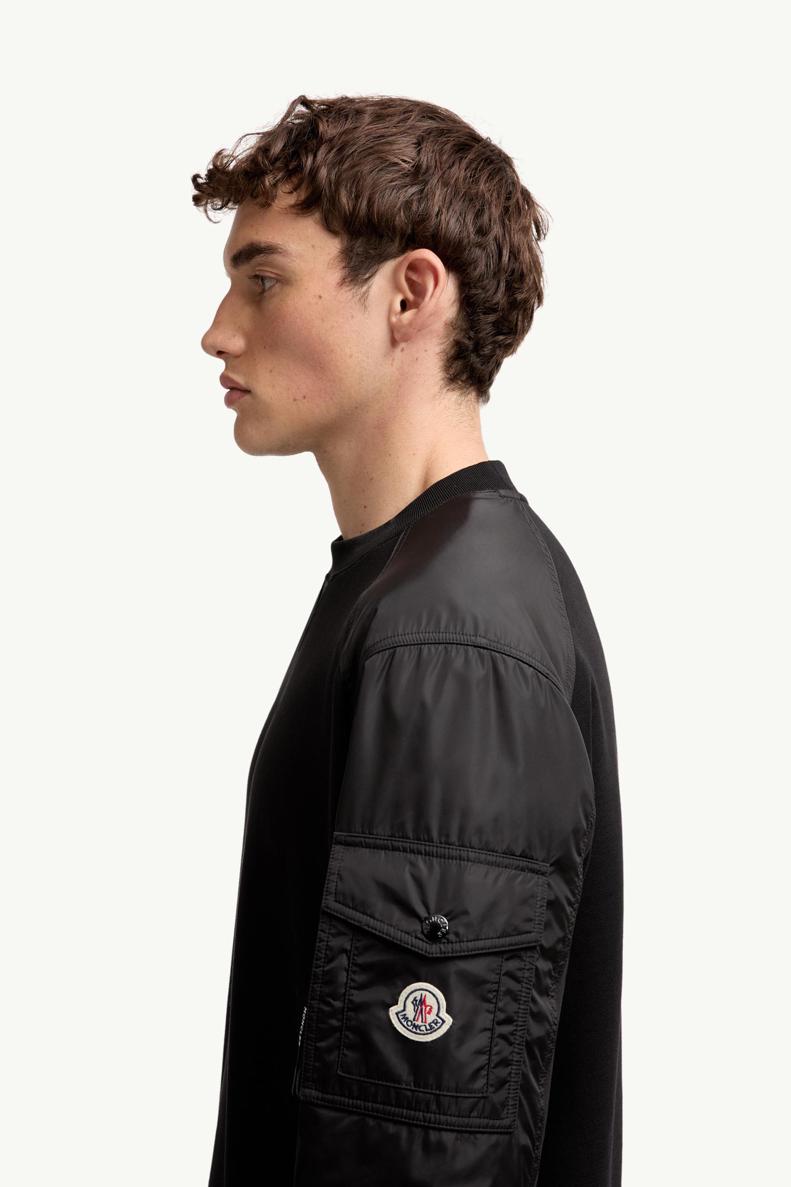 Cotton Blend Sweatshirt Men Black Moncler 1