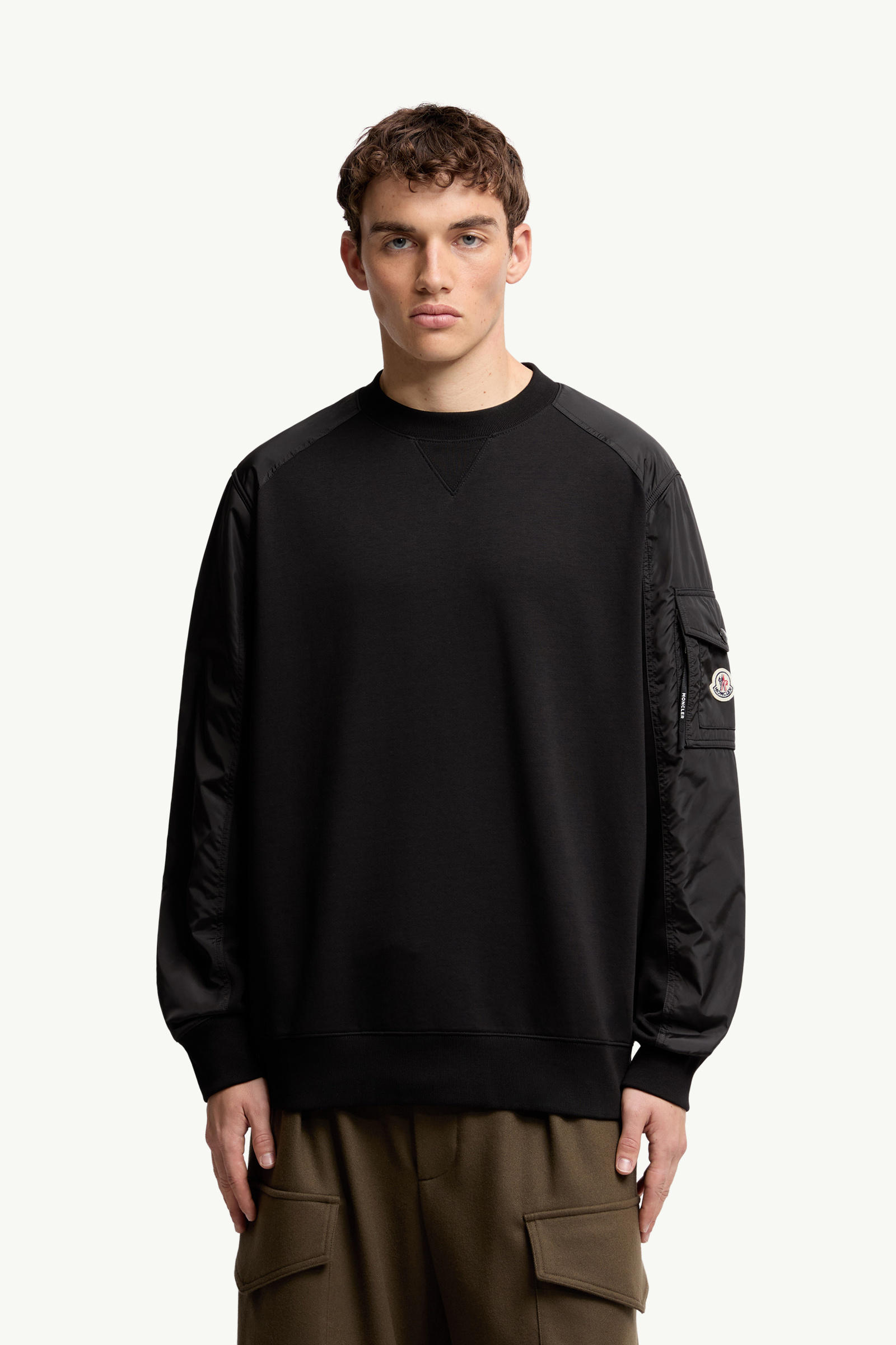 Sudadera de mezcla de algodón Hombre Negro Moncler 3